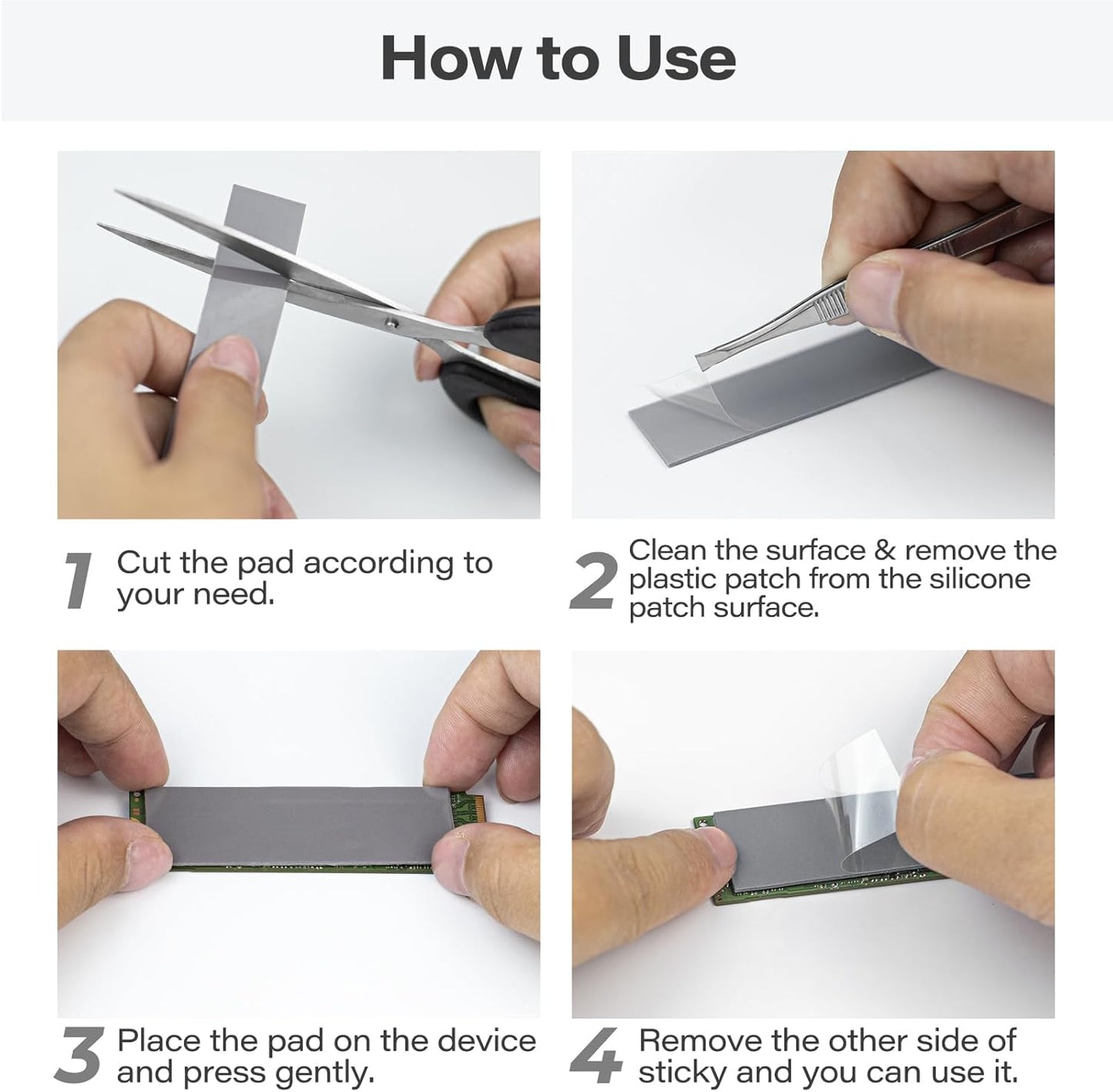 Aairhut 20 Pieces 120 x 20 x 1 mm Thermal Pads, 9 W/m.K Conductive Silicone Pad for M.2 SSD GPU Heatsink LED PS4 PS5 & More - Gray