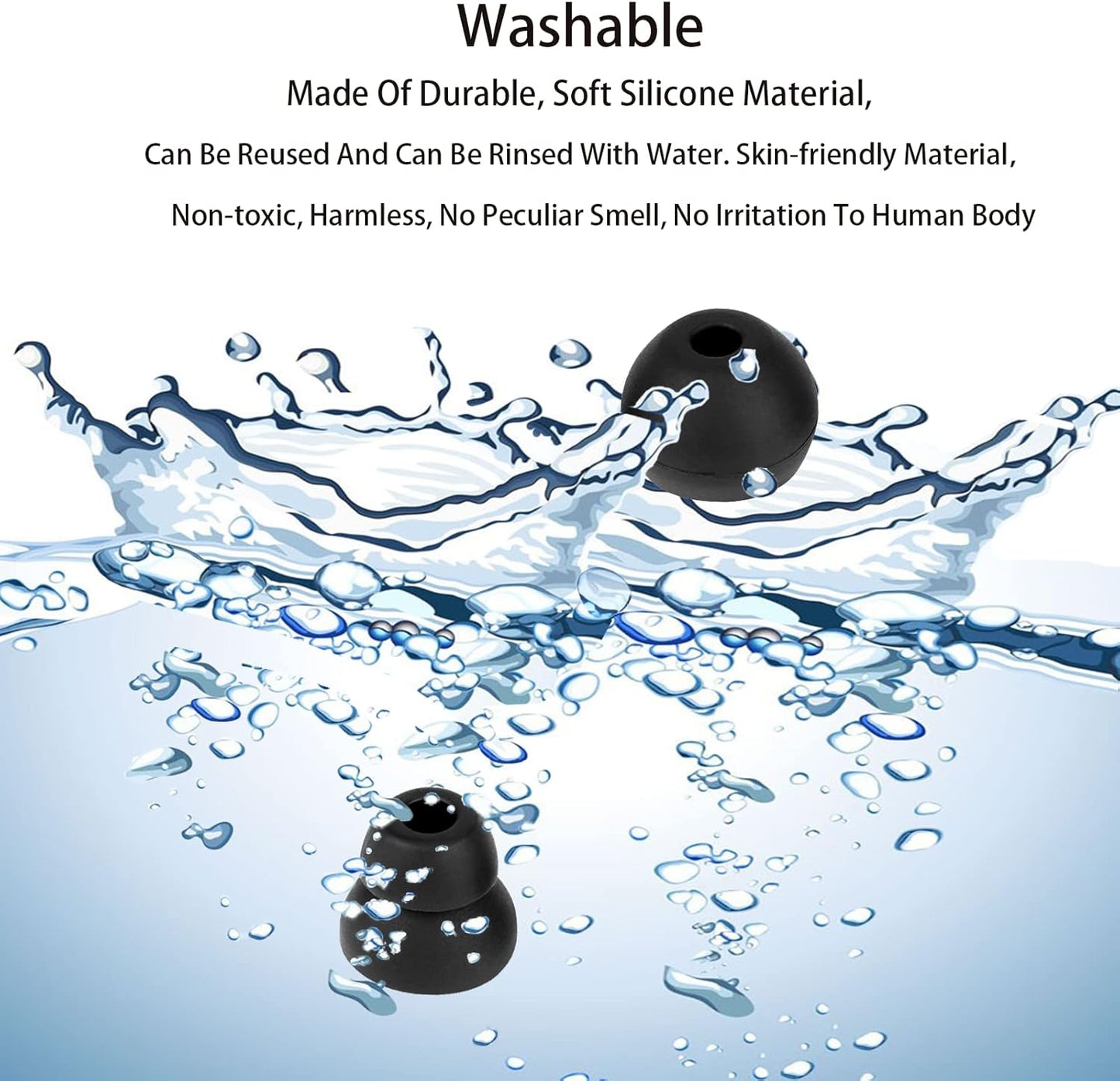 4 Pairs Earbud Tips Fit for Powerbeats Pro Ear Tips Beats Earbuds Replacement Tips Replacement Earbud Tips Earbud Replacement Tips Earbud Caps Headphone Earbud Tips Replacement Ear Pads Black