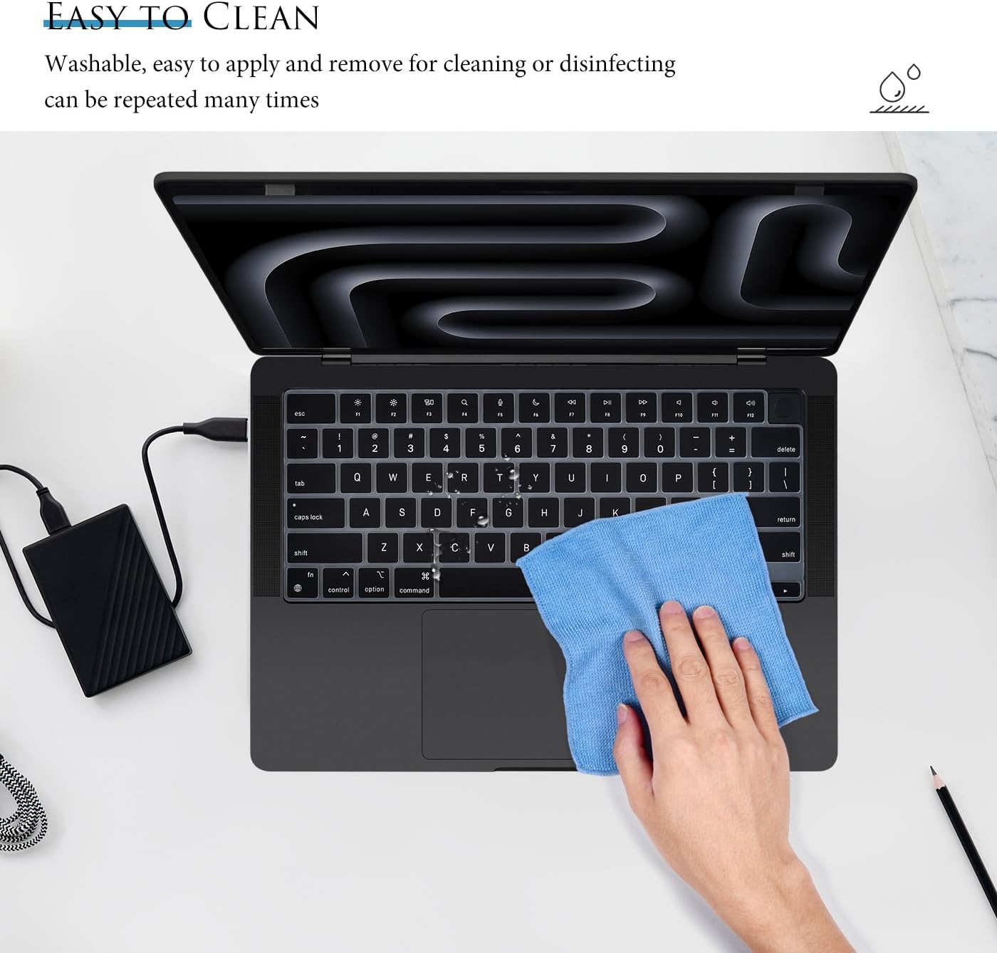 Keyboard Cover for 2024 2023 2022 2021 MacBook Pro 14 inch M4 M3 M2 M1 Pro/Max Chip A3112 A3401 A3185 A2918 A2992 A2779 A2442, MacBook Pro 16 inch A3403 A3186 A2991 A2780 A2485 Keyboard Skin