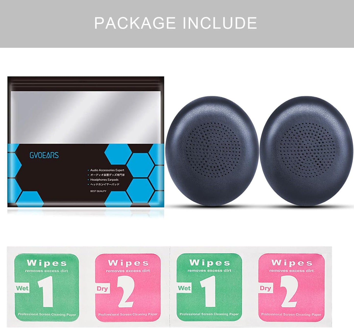 Ear Pads for Jabra Elite 45h - Replacement Ear Cushions for Evolve2 65 40 MS UC USB On-Ear Wireless Headphones - Protein Leather Memory Foam (Navy Blue)