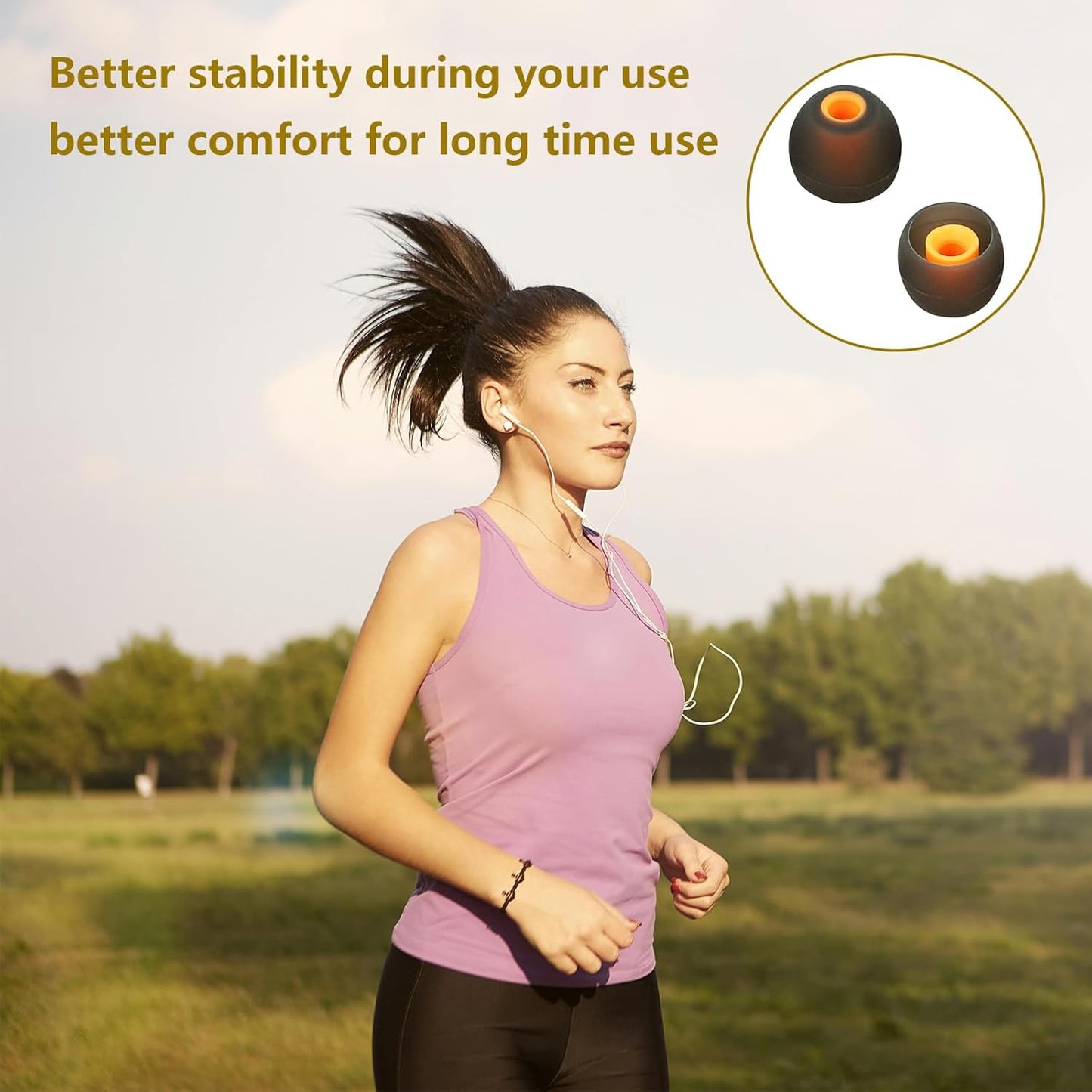 Earbud Replacement Tips Silicone Earbud Tips Earbud Covers Fit for in-Ear Headphones (Inner Hole 3.8mm -5.1mm) Ear Tips Earbud Rubber Tips 9 Pairs S/M/L