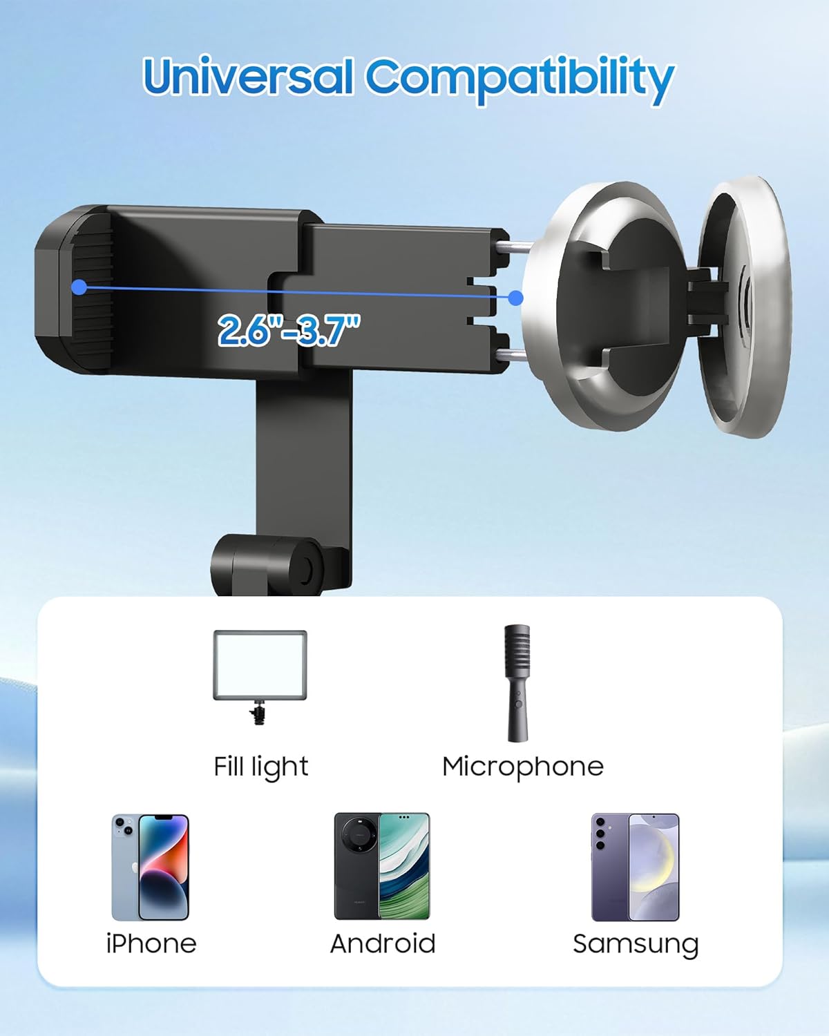 67" Selfie Stick Phone Tripod, All-in-1 Cell Phone Tripod with Wireless Remote, Extendable Compact Tripods Portable Travel Stand for iPhone Android Selfie/Video Recording/Live Stream/Vlog