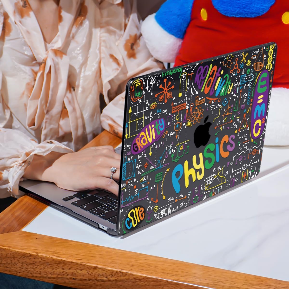 Compatible with MacBook Air 13.6 Inch Case A3240 M4 A3113 M3 A2681 M2 Chip 2025 2024 2023 2022 Release, Crystal Black Pattern Plastic Hard Shell Cover for Mac 13.6 M4, Physical Chemistry