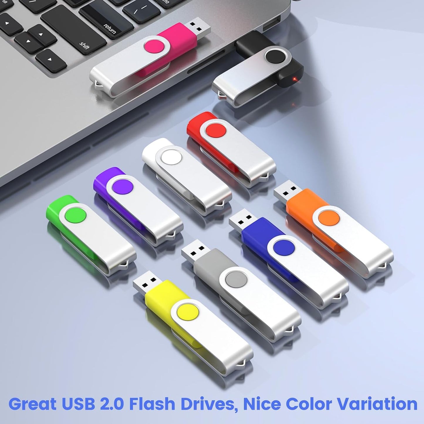 ABLAZE 4GB USB Flash Drive 100 Pack, USB 2.0 Thumb Drives Bulk Memory Sticks Pendrives 100PCS (Mixcolors)