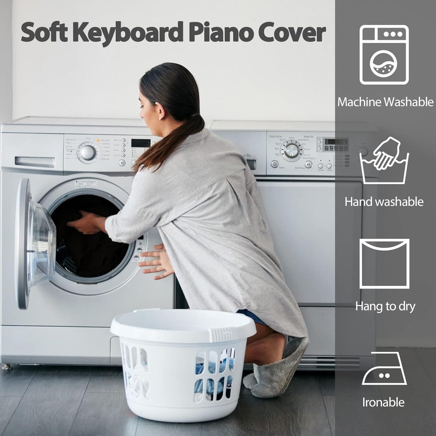 88 Keys Electric Piano Keyboard Dust Cover, Adjustable Electric Piano Keyboard Covers for Digital Electric Pianos, Full Cover Elastic Lock Music keyboard Protector Cover