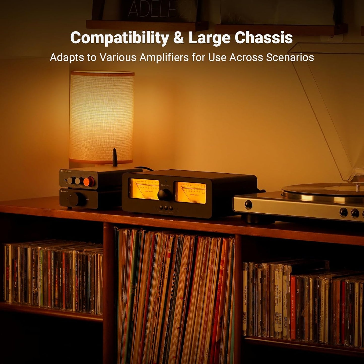 Fosi Audio LC30 VU Meter Amplifier Speaker Selector Switch Box Audio Visualizer 2 in 2 Out Vintage Switcher for High Power Stereo Class A, B, AB, D, Tube Amps Home Audio Component with Remote Control