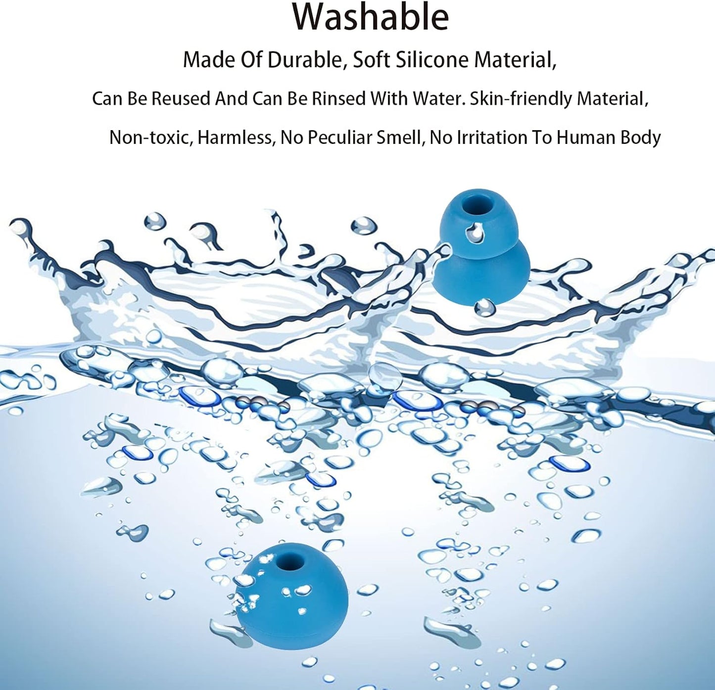 Earbud Tips Ear Tips Replacement Earbud Tips Earbud Replacement Tips Earbuds Replacement Tips Ear Cushions Earbud Caps Compatible with Powerbeats Pro Beats Wireless Earphone Headphones 4 Pairs (Blue)