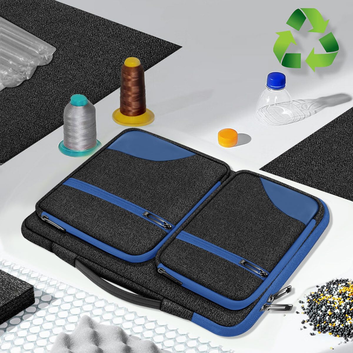 Hseok Ultra-Slim Laptop Case 17 17.3 inches Sleeve Protective PC Briefcase for Commuting and Business Trip,Blue