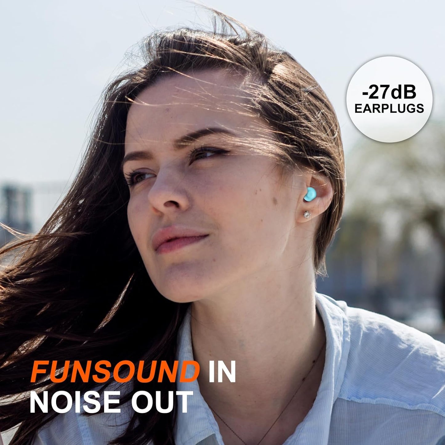 Ear Plugs for Sleeping Noise Reduction Reuseable, Concerts, Focus, Travel, Work, High Fidelity – 7 Pairs Eartips – Flexible Soft – Touch – NRR of 24 and 27 dB Noise Cancelling (Blue)