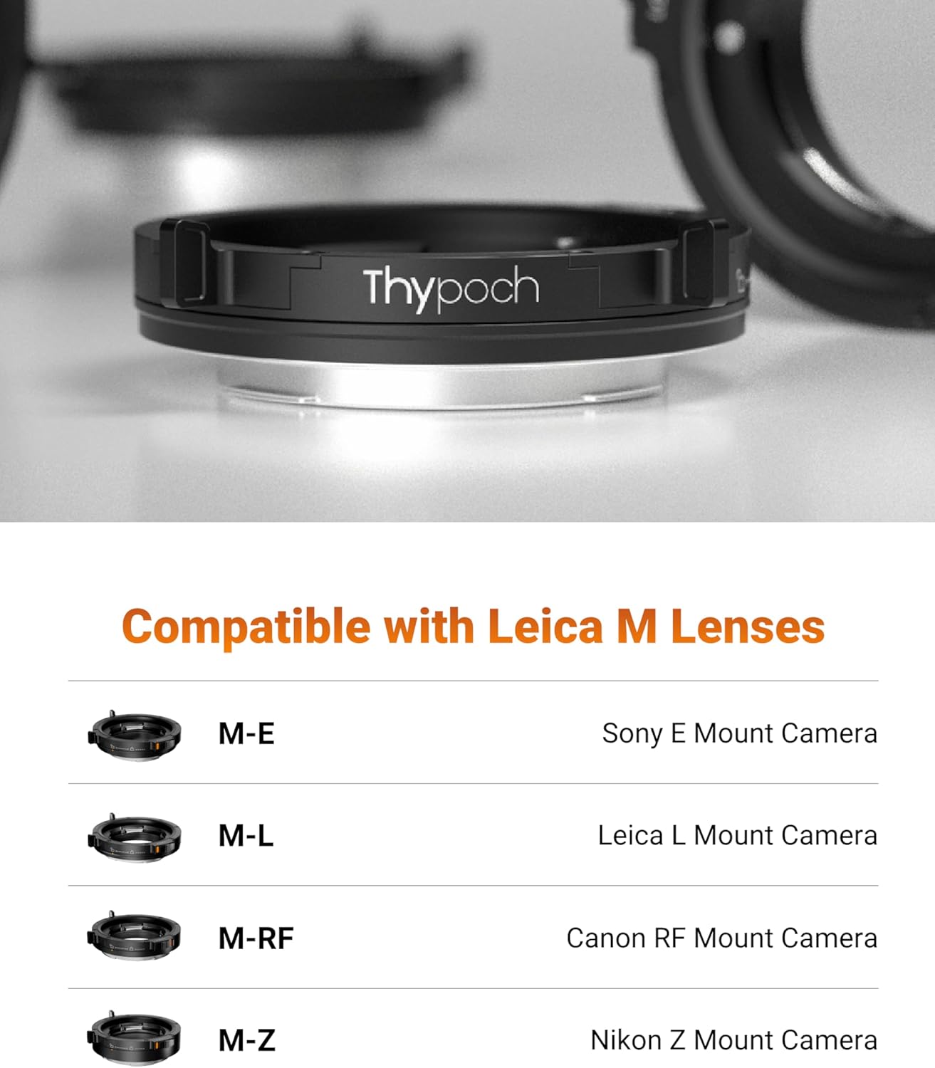 Thypoch M-L Lens Mount Adapter Auto-Lock, Compatible with Leica M Lens to Leica L Mount Camera SL SL2 SL2-S SL3, Panasonic Camera S1 S1II S1IIE S1R S1RII S1H S5 S5D S5II S5IIX S9 BS1H