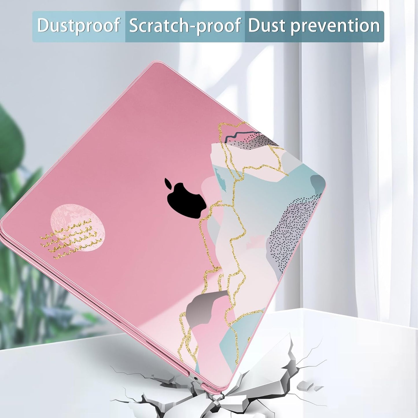 May Chen for MacBook Air 13.6 inch Case A3240 M4 A3113 M3 A2681 M2 with Retina Dispaly, 2025 2024 2023 2022 Release, Plastic Hard Shell Case with Screen Protector & Keyboard Cover, Flower Marble