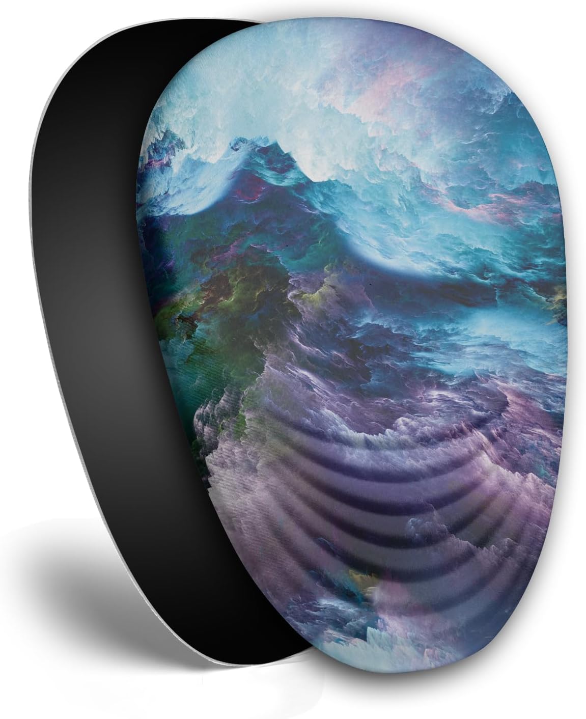 Ergonomic Memory Foam Mouse Pad with Wrist Rest Support, Non-Slip PU Base, Wireless, Galaxy Theme