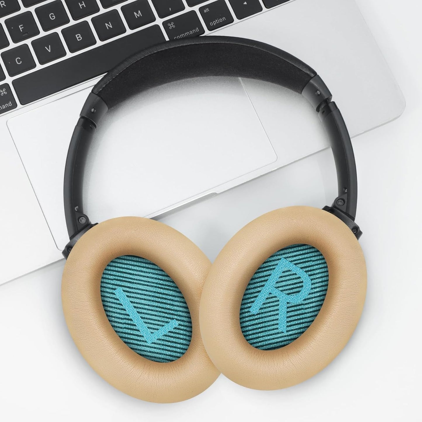 Headphones Replacement Ear Pads, Protein Leather earpad Cushions for Bose AE2/QC15/QC25 Headphones, Replacement Earpads, Softer Memory Foam - Apricot