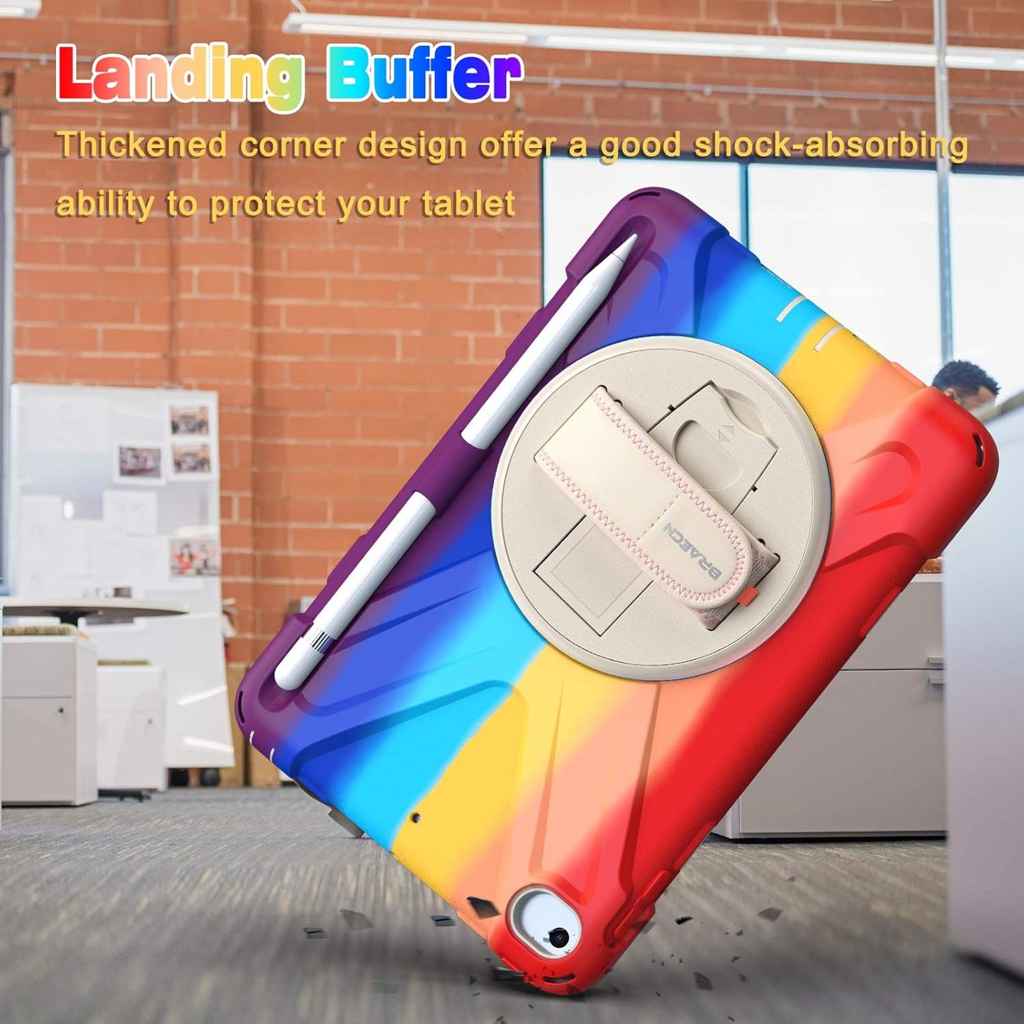 BRAECN iPad mini 5 Case,iPad mini 4 Case, Heavy Duty Shockproof Protective Rugged Case with Pencil Holder,Hand Strap,Kickstand, Shoulder Strap for iPad mini 5th/4th Generation 7.9 Inch for Kids