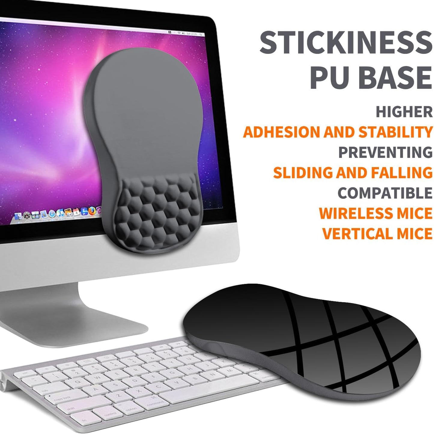 Ergonomic Joint Wrist Support Mouse Pad with Memory Foam Cushion Massage Bump, Carpal Tunnel Pain Relief Mousepad Slope Design for Wrist Rest, 11.8x7.9 in, DimGray