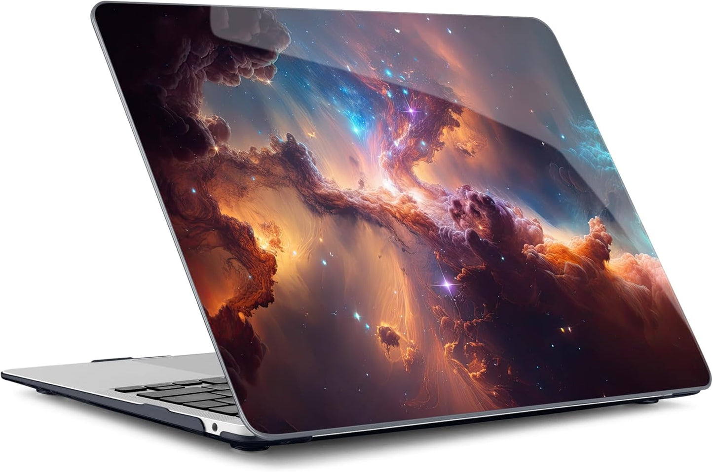 Batianda Case for M1 MacBook Air 13 Inch Model A2337 A2179 A1932 2021 2020 2019 Release,3D Painted Creative Series Design Hard Shell with Keyboard Cover & Screen Protector, Nebula