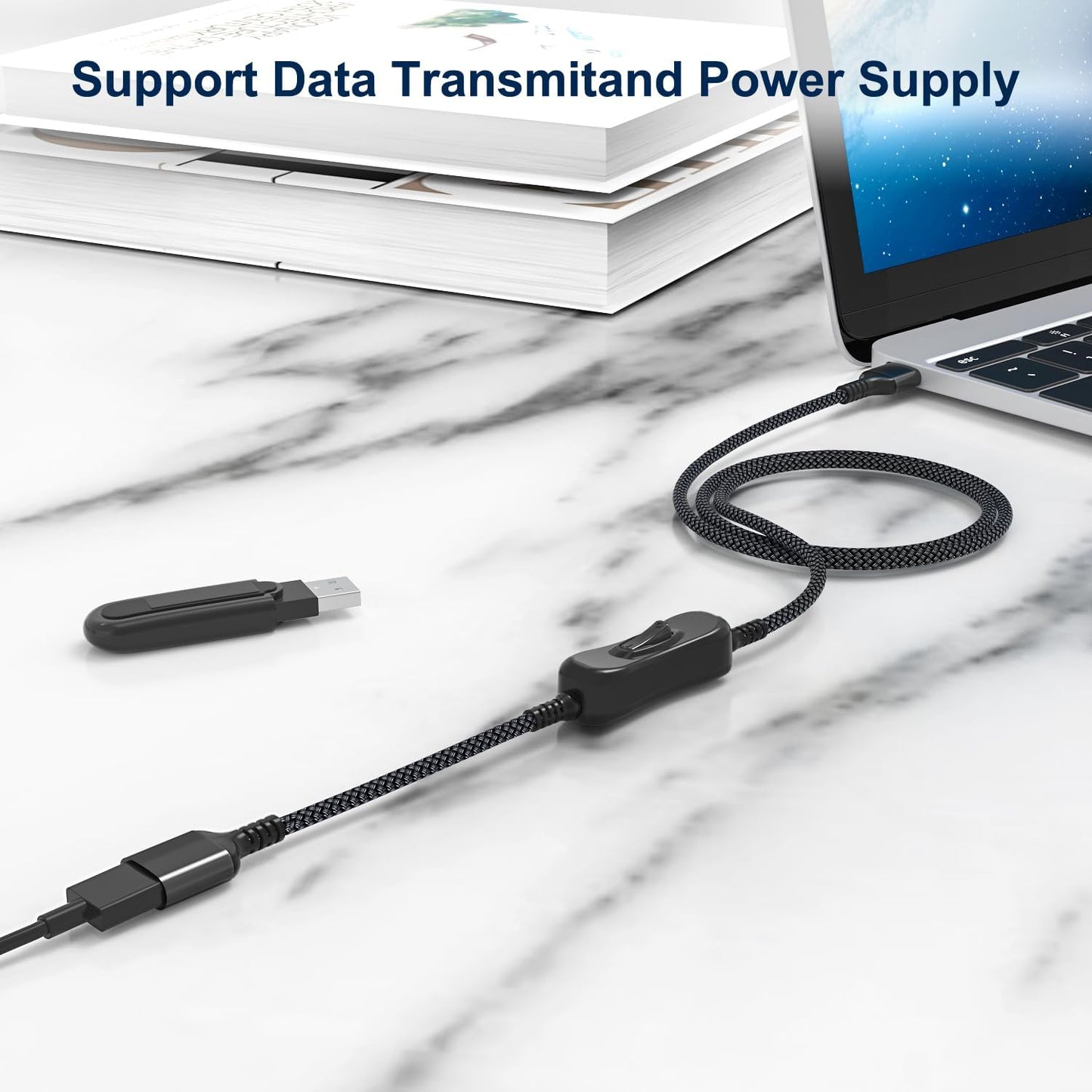 Itramax USB On Off Switch Cable 3.3FT,Inline USB Power Switch USBA Male to Female Extension Cord with Switch Upgraded Toggle Cable for PC,TV,Carplay,LED Strip,Desk Lamp,Fan,Light