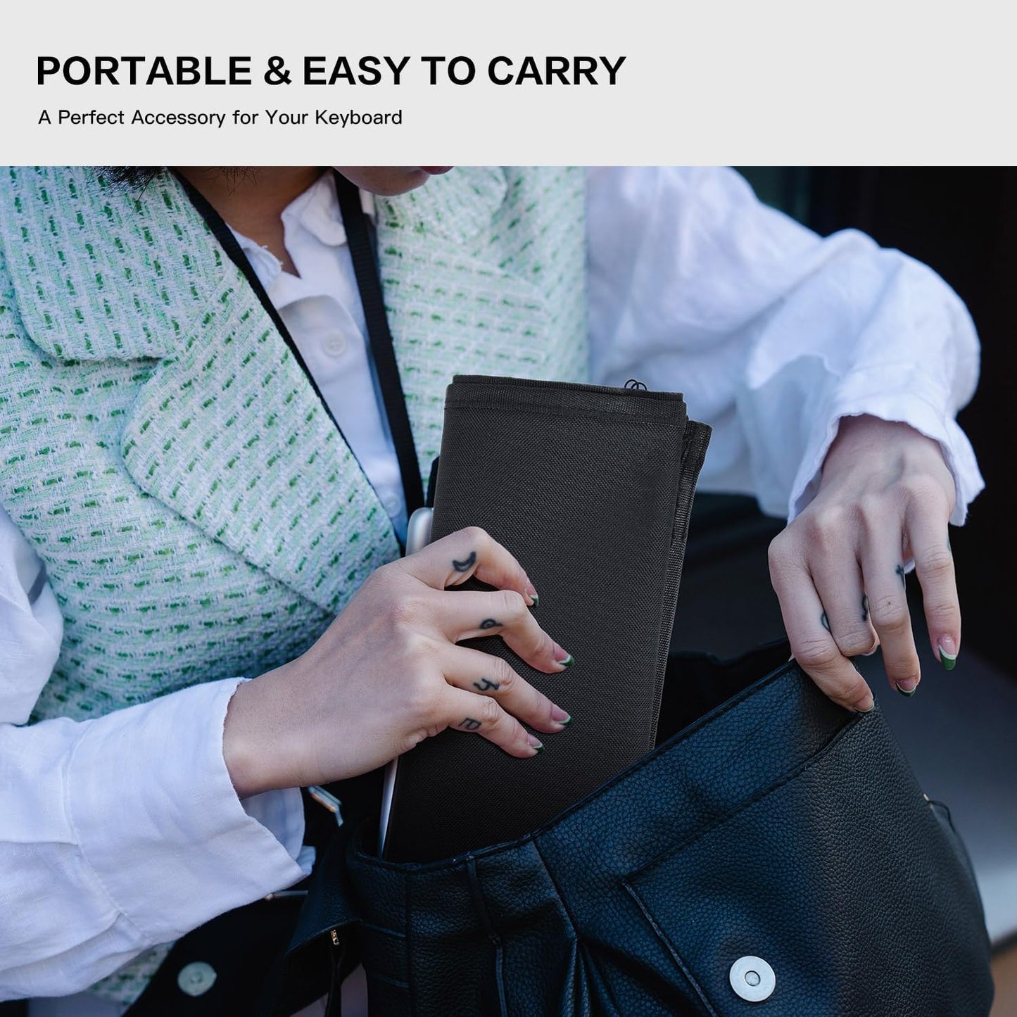 Computer Keyboard Dust Cover Sleeve Bag for Universal Keyboard, 68-87 Keys Wireless/Wired Gaming PC Keyboard Dust Cover, Logitech/Dell/Corsair/Havit/Redragon/Arteck/Apple Keyboard Protector-Black