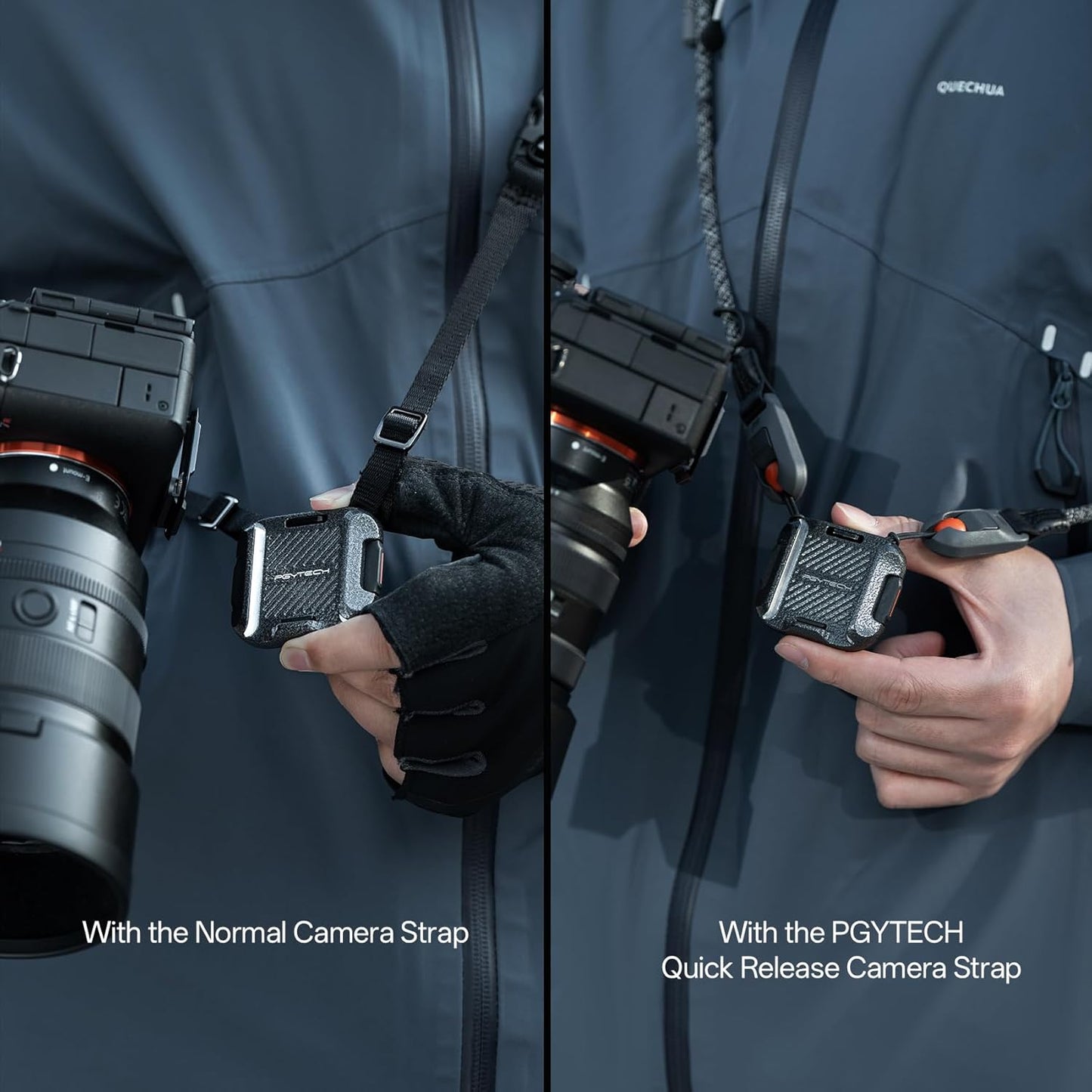 PGYTECH Camera Shoulder Strap Mount Quick Release Clamp & Plate Kit, Aluminum Alloy Arca Swiss Plate Camera Adapter Base for Shoulder Straps Tripods Stabilizers(Clamp+Plate)