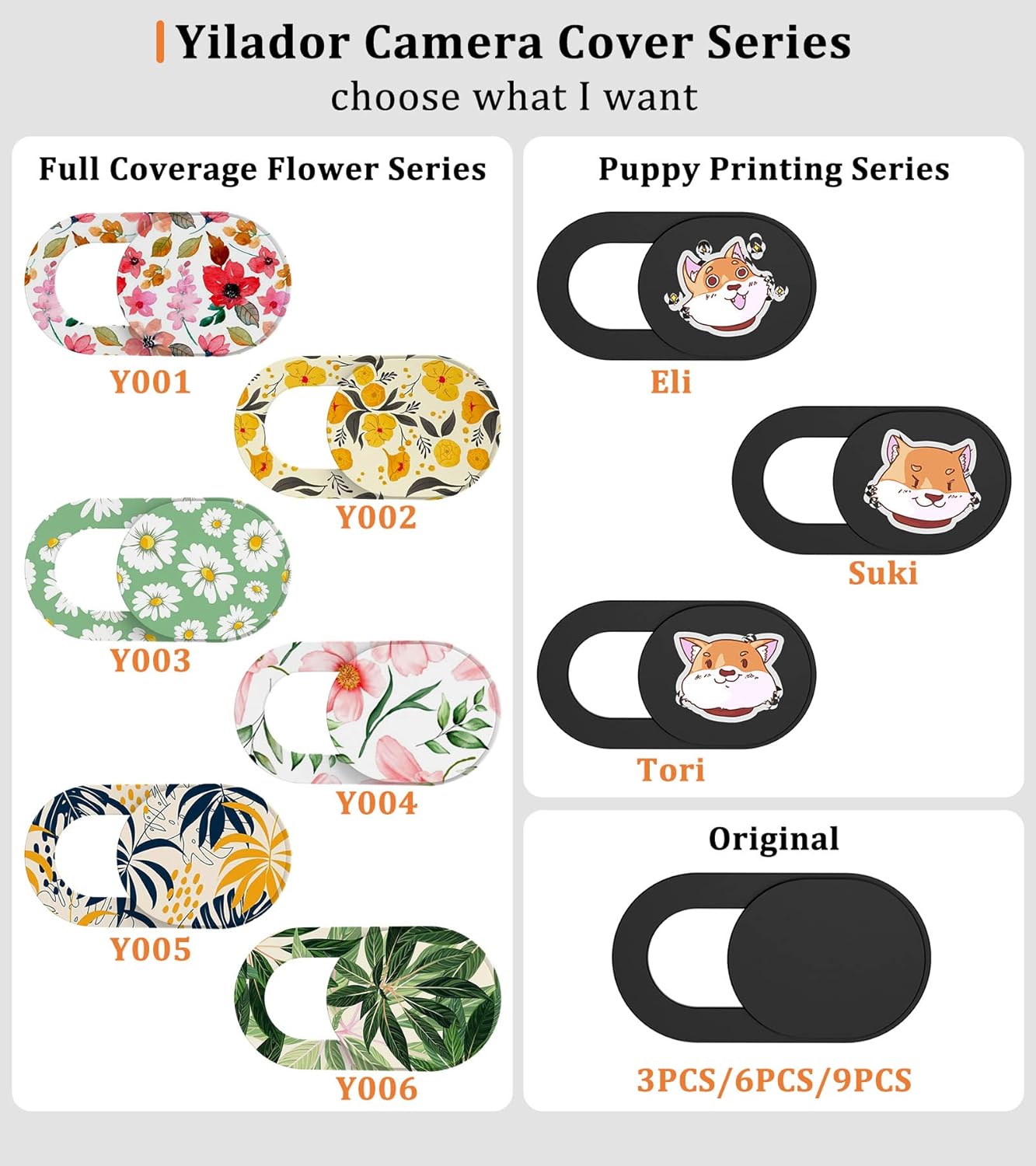 Webcam Cover, 0.03in Ultra Thin Slide Web Camera Covers for Laptop Computer Smartphone Mac iMac MacBook, Sliding Blocker Cover Protect Your Privacy Security (9*Black)