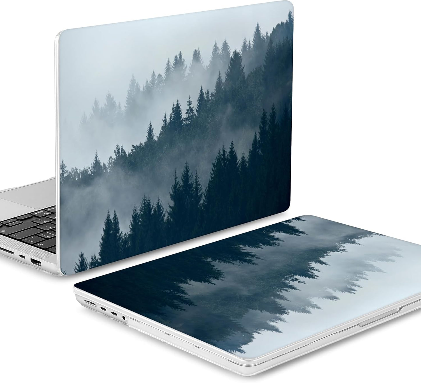 Mektron Case for MacBook Pro 16" M4 A3403 A3186 M3 A2991 M2 A2780 M1 A2485 (2021/2023/2024) Pro/Max with Touch ID, Hard Shell Plastic Laptop Cover Keyboard Cover Screen Protector, Misty Forest C132