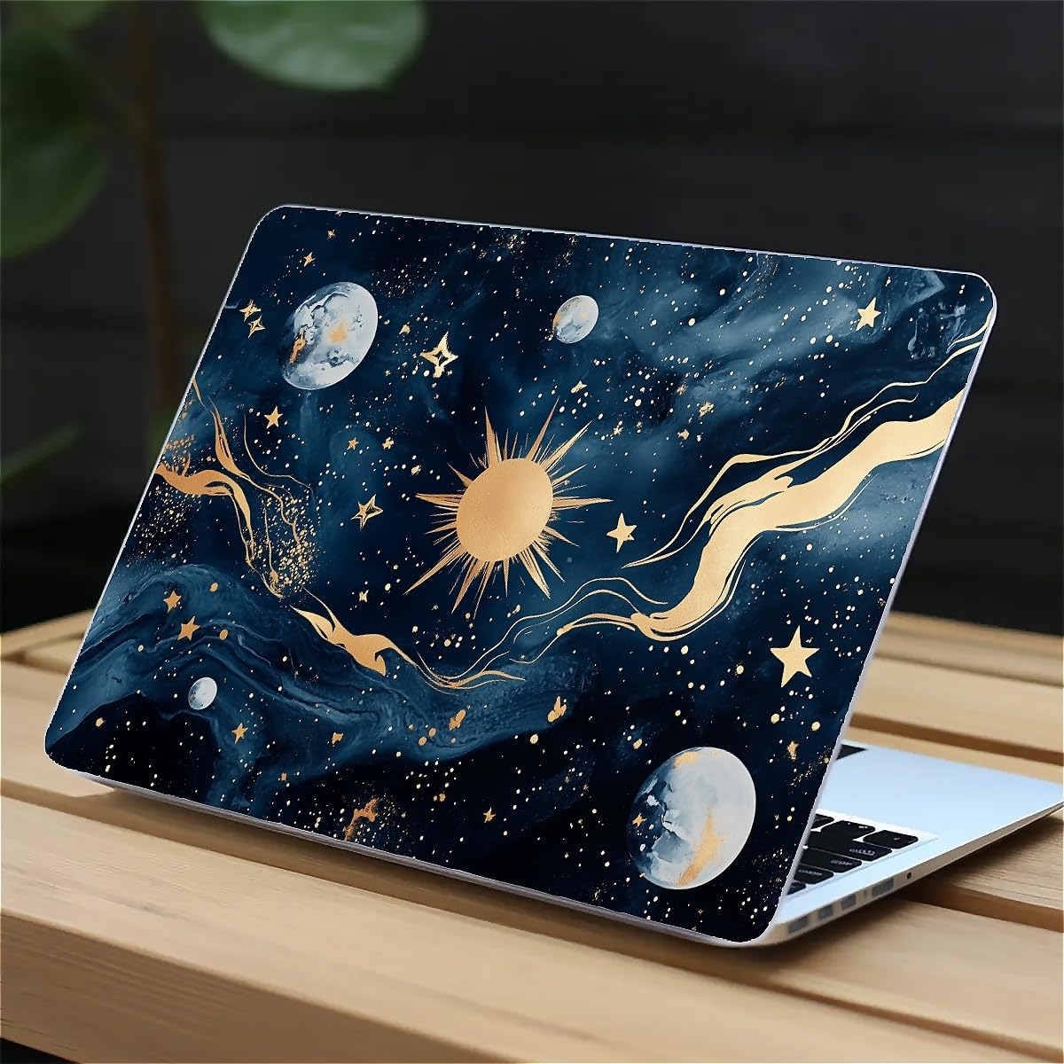 Compatible with MacBook Air 13.3 13.6 Inch Case 2022 2021 2020 2019 Plastic Hard Shell Case Cover,13.3 Pro(A1706/A1708/A1989/A2159/A2289/A2338), Moon and Sun