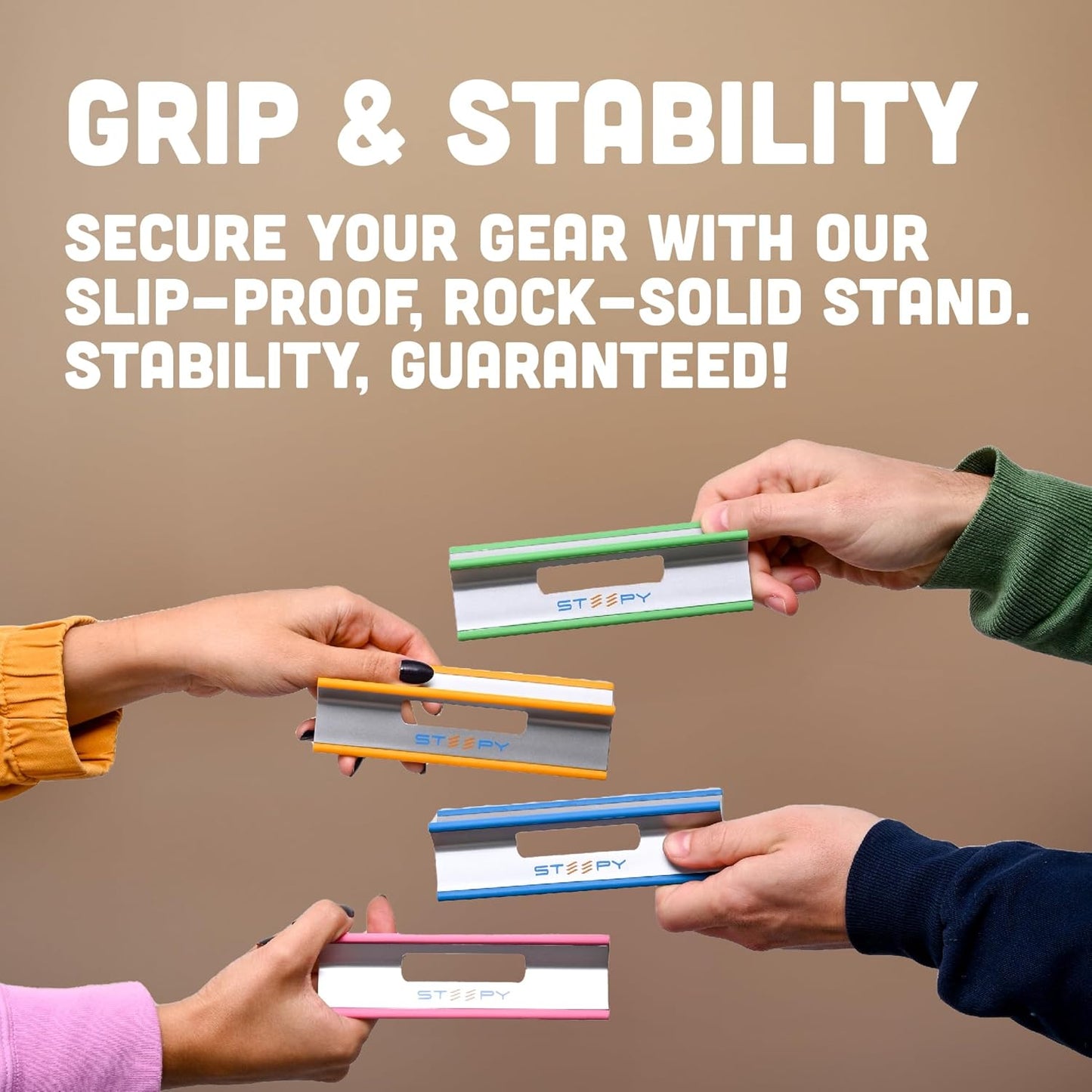 Steepy Adjustable Laptop Stand for 3 Heights - Portable, Desk Height-Adjustable