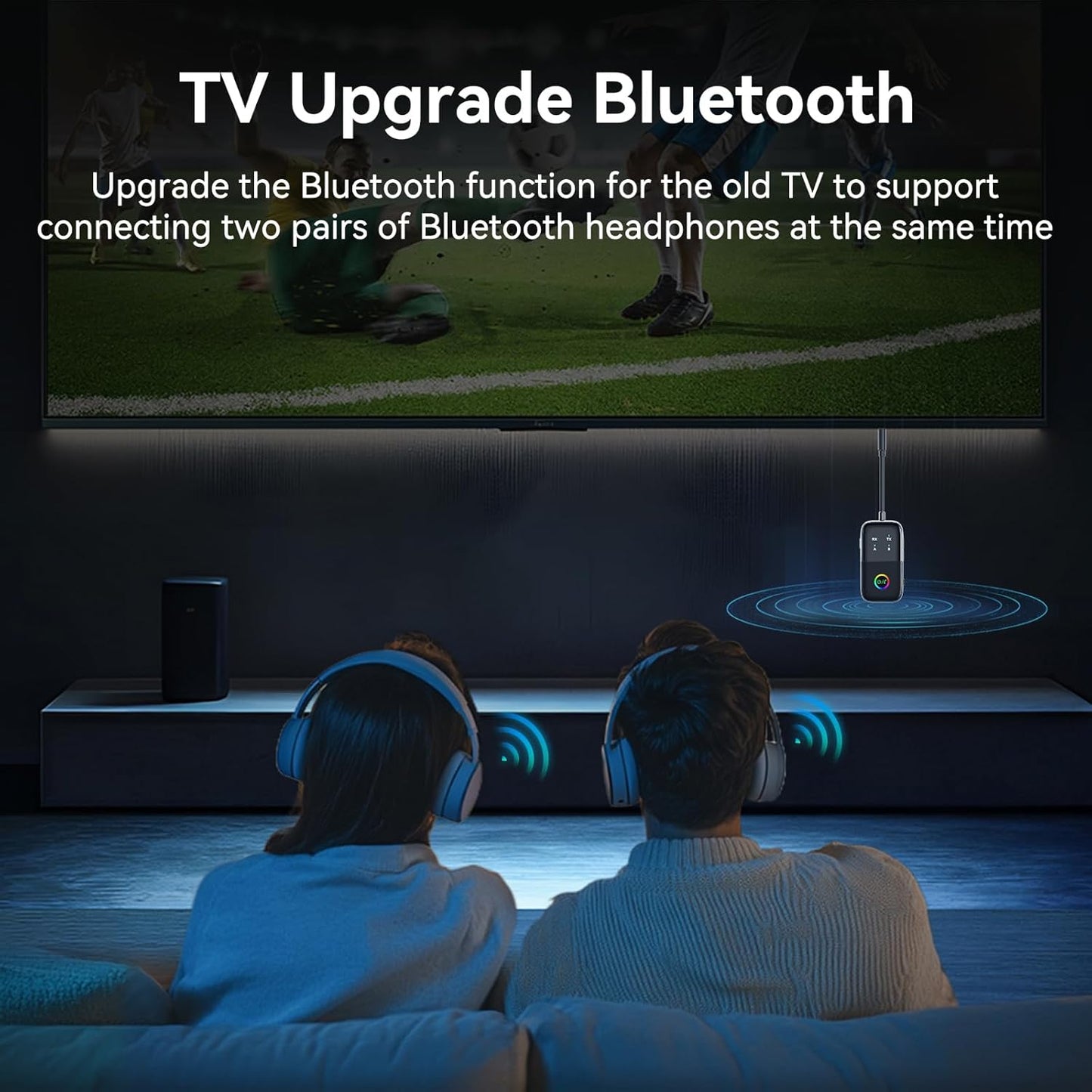 Bluetooth 5.2 Transmitter Receiver aptX Adaptive/Low Latency/HD Bluetooth Adapter Support 2 AirPods Phones, Wireless Audio Receiver 3.5mm Aux Headphone Jack Adapter for Airplane Travel/TV/Home Stereo