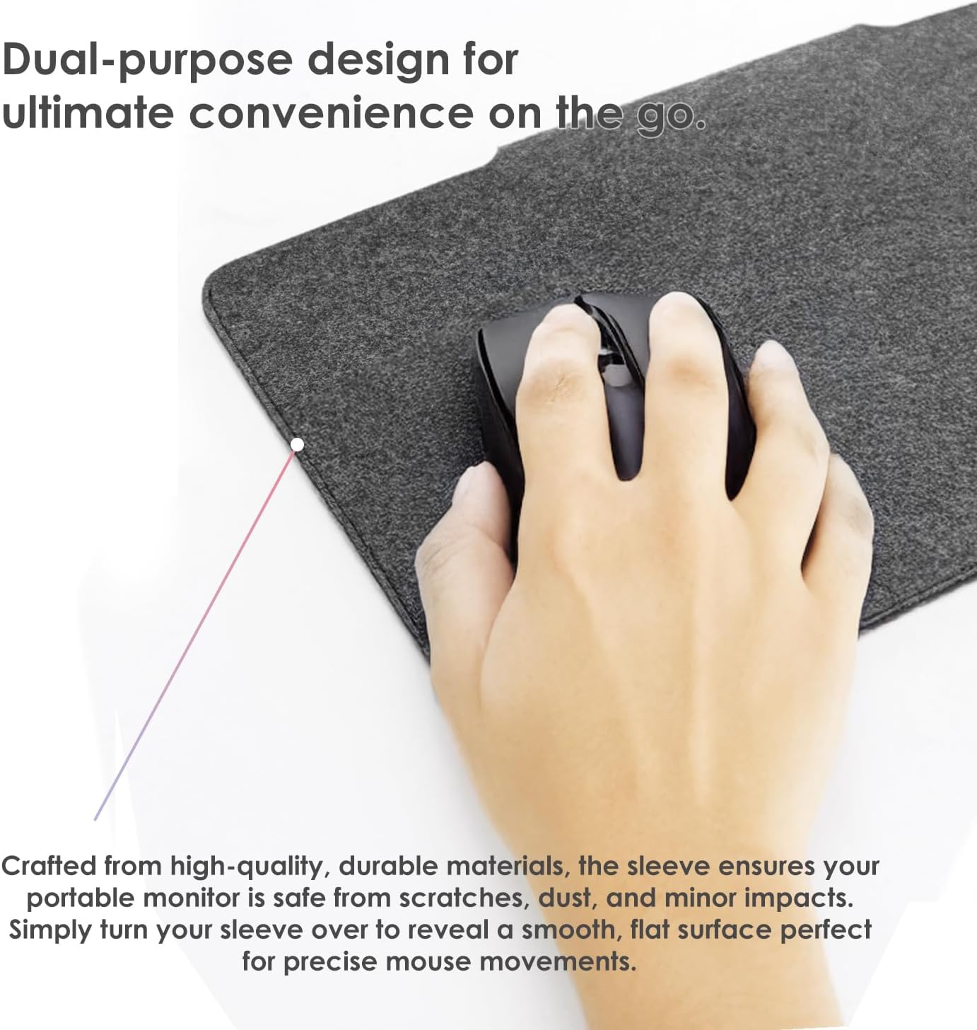 Kado 15.6 Inch Portable Monitor Case Sleeve Bag Made for Sceptre Kado MNN KYY InnoView Yxk ForHelp AYY VisionOwl Yodoit Uperfect ViewSonic ASUS Dell Lenovo 15.6" Portable Display Monitors 15.55"x9.25"