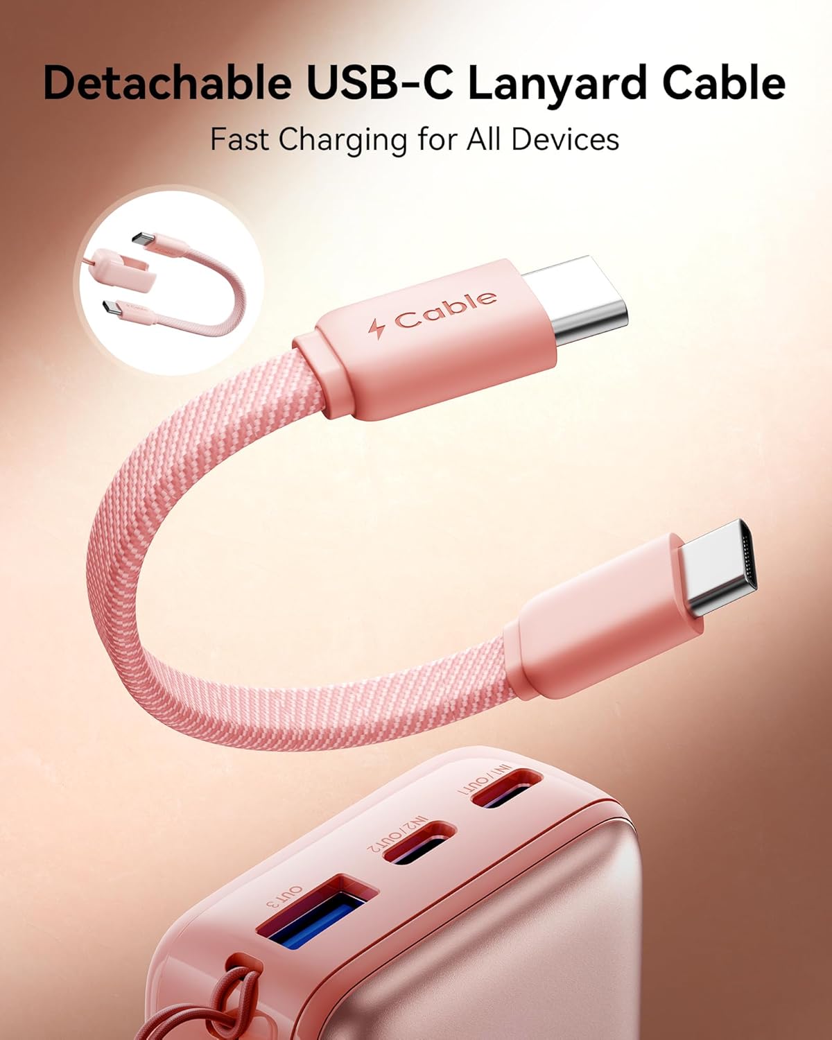 INIU Portable Charger, Ultra Small 10000mAh 45W PD Power Bank, USB C in&Out Fast Charging Battery Pack, Travel Essentials Powerbank for iPhone 16/15/14/13 Pro Max, iPad mini/Air, Samsung S22 S24 etc