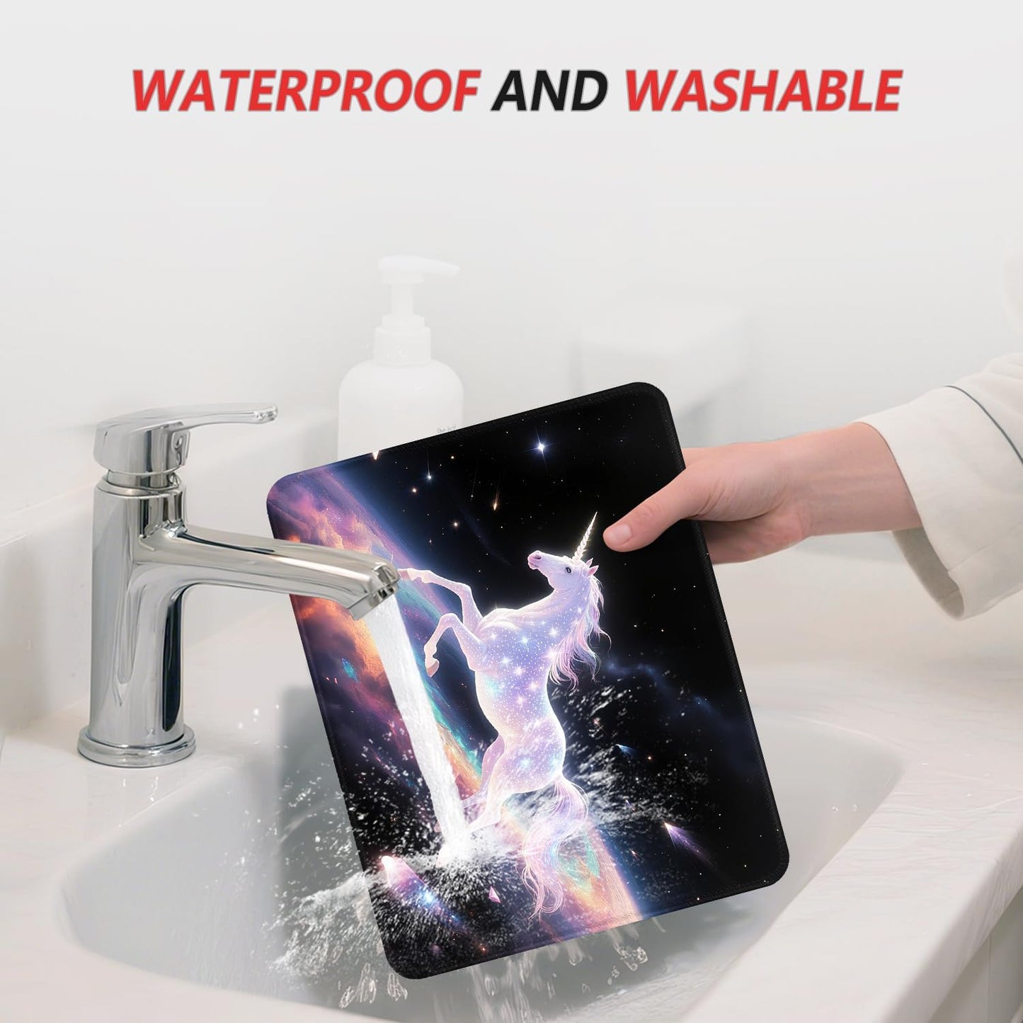 ITNRSIIET Mouse Pad Non-Slip Rubber Base Smooth Surface Stitched Edges Waterproof Durable Compatible with All Mice for Office & Gaming, Desk Accessory, 10.2x8.3x0.12 inch, Stellar