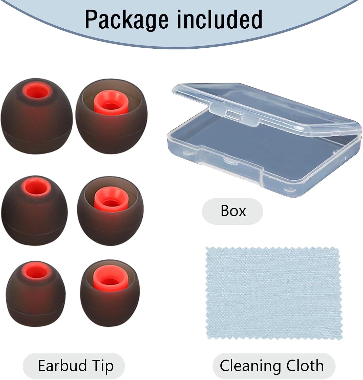 Earbud Replacement Tips Silicone Earbud Tips Ear Tips Fit for in-Ear Headphones (Inner Hole 3.8mm -5.1mm) Earbud Rubber Tips Earbud Covers 9 Pairs S/M/L