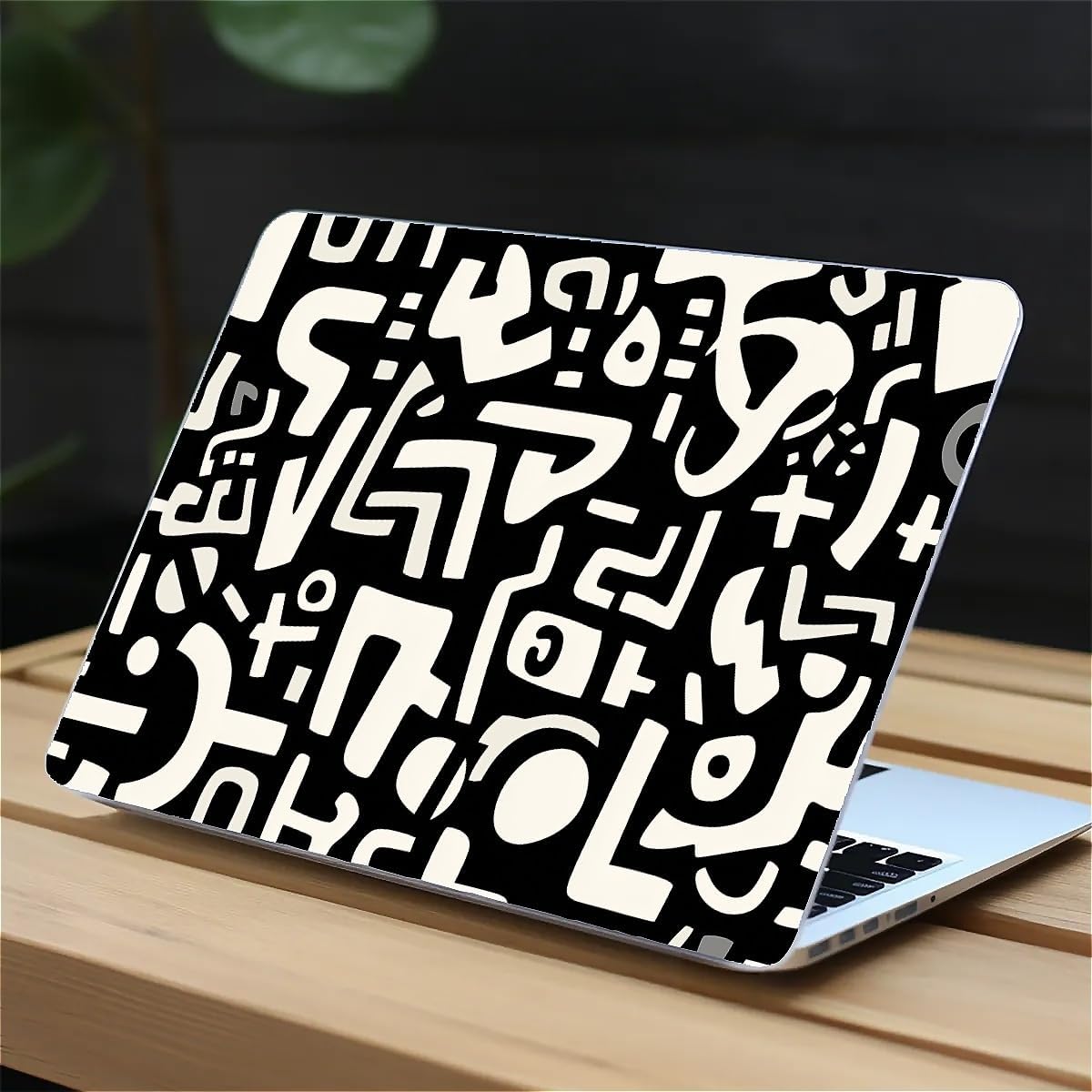 Compatible with MacBook Air 13.3 13.6 Inch Case 2022 2021 2020 2019 Plastic Hard Shell Case Cover,13.3 Pro(A1706/A1708/A1989/A2159/A2289/A2338), Black and White Letters