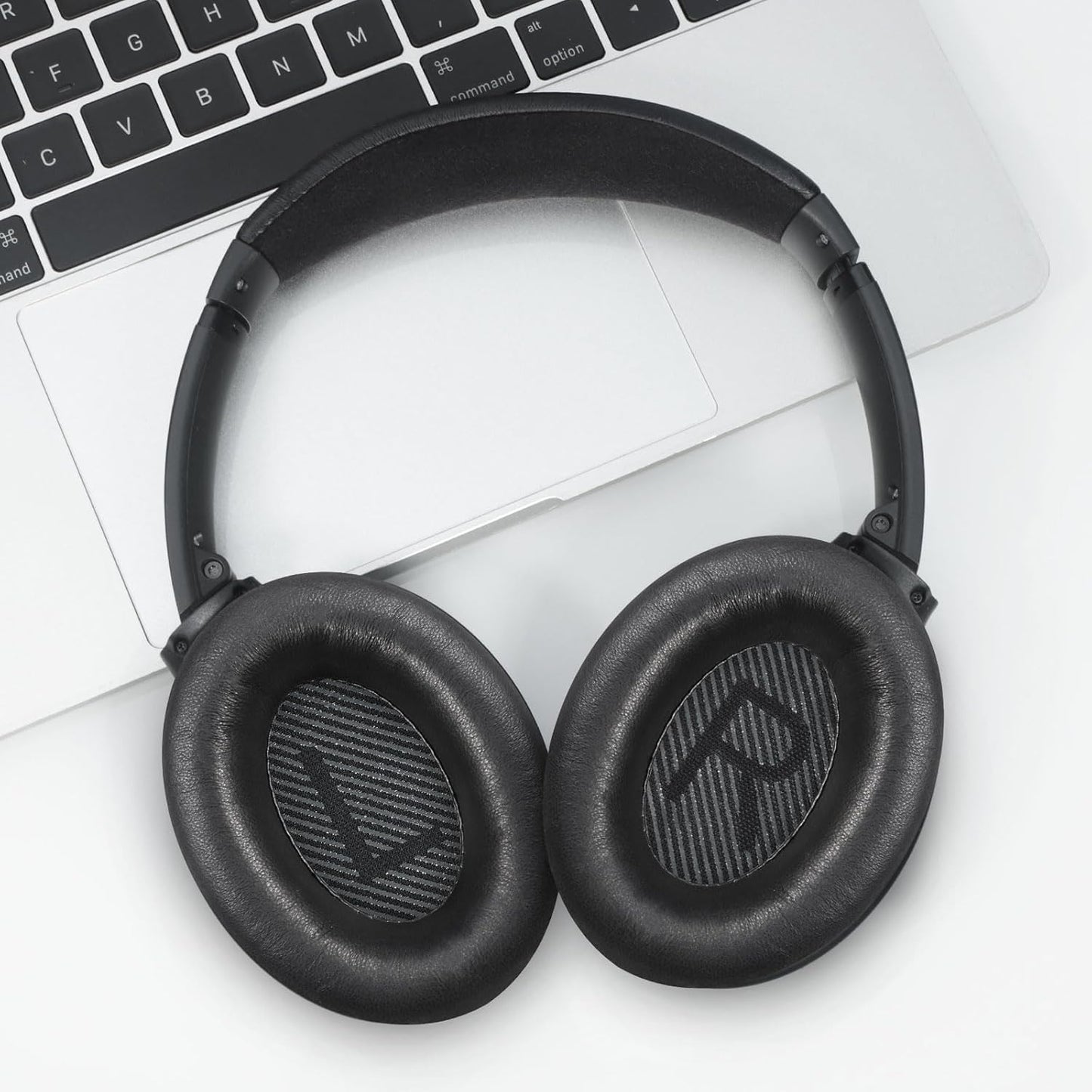 Headphones Replacement Ear Pads, Sheepskin Ear Cushions for Bose QuietComfort 35 (QC35) Improved Durability, Ear Pads Cushions with High-Density Foam, Thickness and Sound Isolation - Black