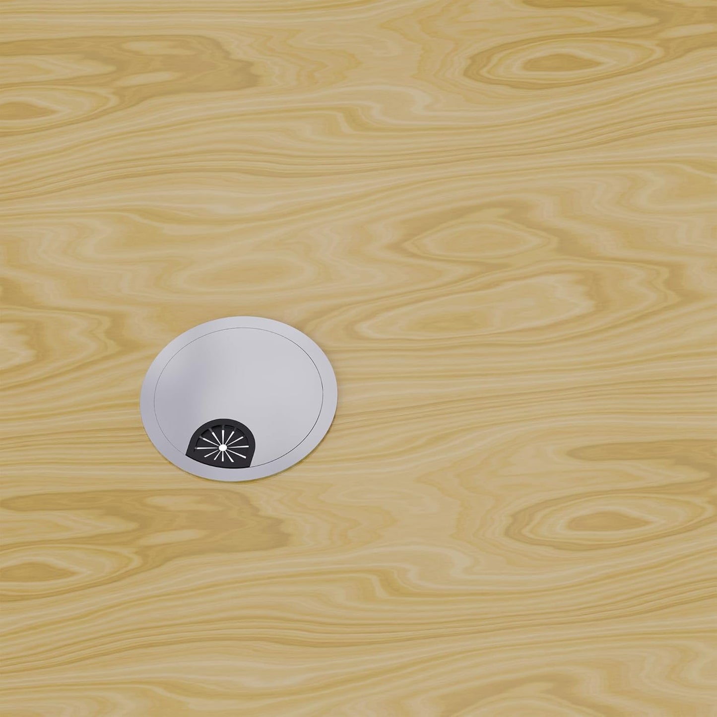 Desk Grommet 3-1/8 Inch 80mm, Zinc Alloy Computer Desk Wire Hole Cover, Office Desktop Cord Cable Hole Metal Ring, Silver Tone