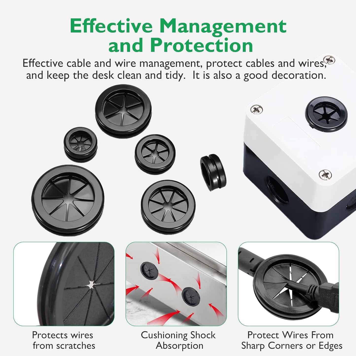 1 Inch Rubber Grommets for Wiring, 1 Inch Drill Hole 7/8 Inch ID, Firewall Grommets Automotive Cable Cords Hoses Protection, Double-Sided Rubber Plugs for Round Holes, 18 Pcs, 22x25 mm