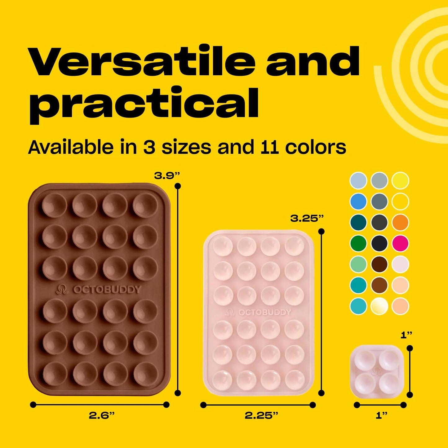 Classic MAX - Silicone Suction Phone Case Adhesive Mount - Hands-Free, Strong Grip Holder for Selfies and Videos - iPhone and Android Compatible - 2.6″ x 3.9″, Hot Cocoa