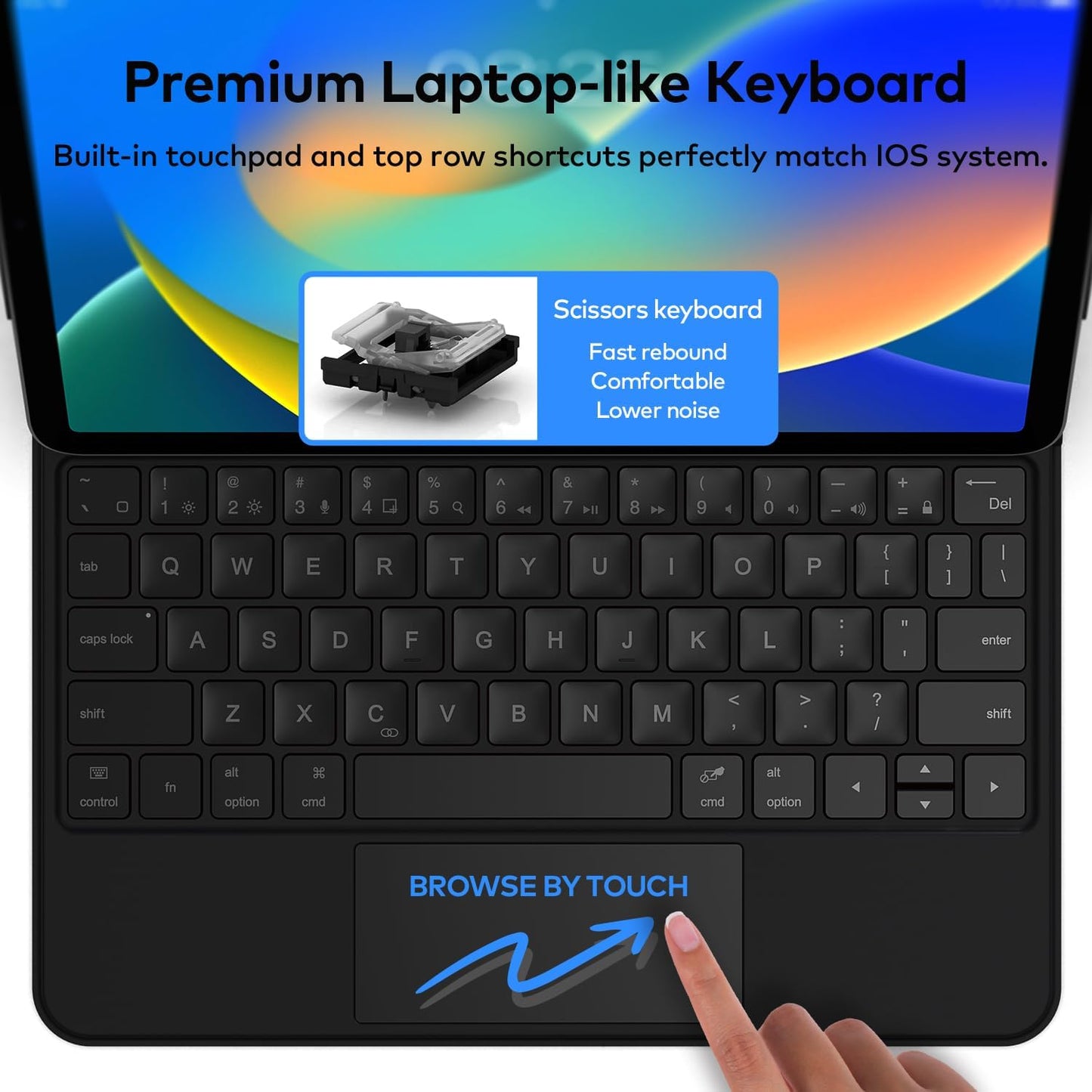 Keyboard Case for iPad 10th Generation 2022 & 11th (A16, 2025) – Magic-Style Keyboard with Multi-Touch Trackpad – Floating Cantilever Stand – Magnetic Case for iPad 10.9 inch 10th / 11th Gen.