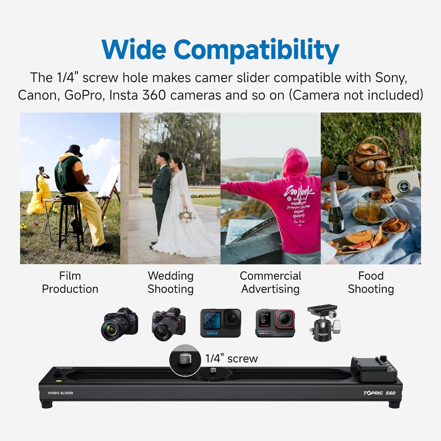 Accsoon Toprig S60 Camera Slider Motorized and Support Arms