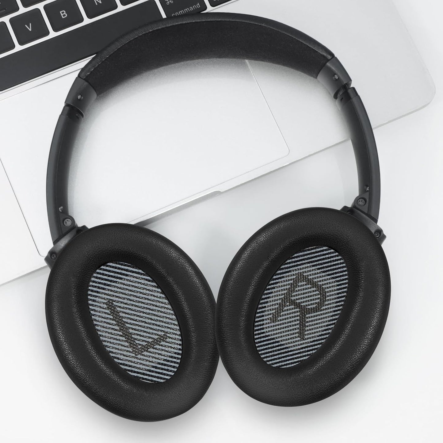 Headphones Replacement Ear Pads, Sheepskin Ear Cushions for Bose AE2/QuietComfort 15/QC25 Improved Durability, Ear Pads Cushions with High-Density Foam, Thickness and Sound Isolation - Black