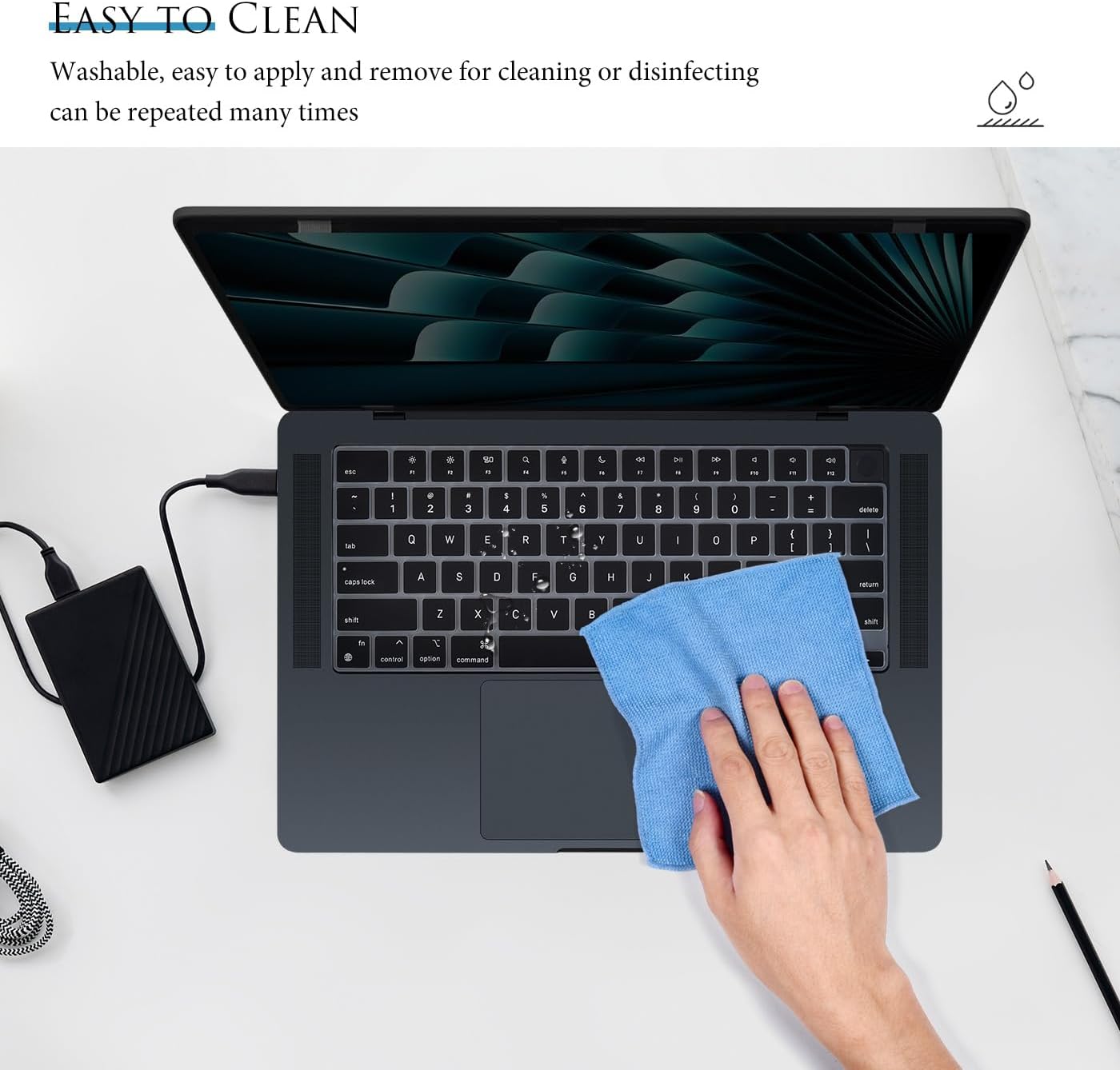 Keyboard Cover for 2025 2024 2023 MacBook Air 15.3 inch M4 M3 M2 Chip A3241 A3114 A2941,Apple MacBook Air 13.6 inch A3240 A3113 A2681 Keyboard Skin Protector