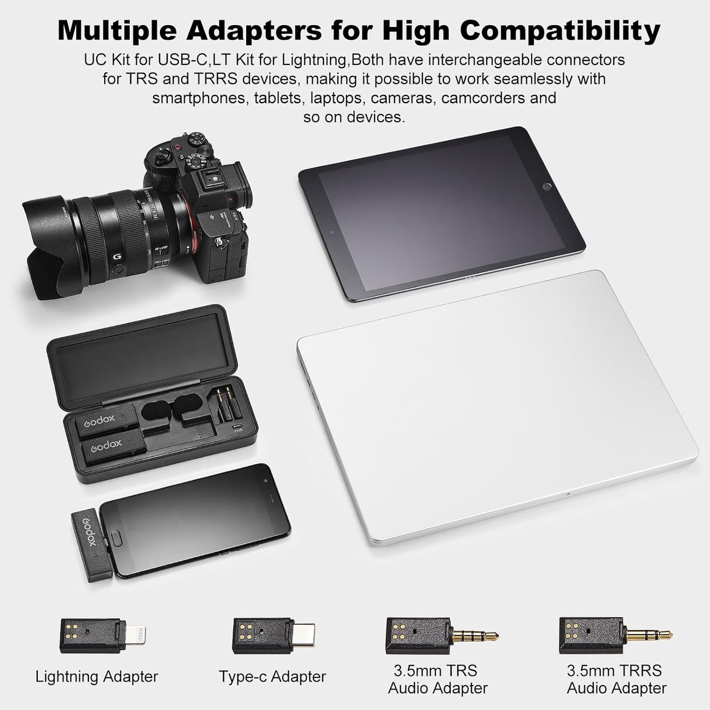 GODOX 【2025 Latest Model】 Movelink Mini UC KIT 1 Wireless Microphone System, 2.4GHz Lavalier Mic 100m(328ft.) Range with Charging Case for Android, Camera, Vlogger, Youtuber, Interviewer(Pink)