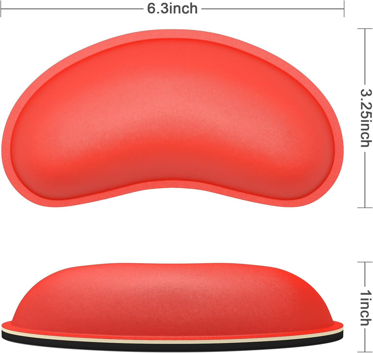 Dapesuom Mouse Wrist Rest, Cute Ergonomic Memory Foam Mouse Wrist for Computer Desk Mats Support, Hand Rest Pad Cushion for Gaming, Office, Laptop, Men, Women, Pain Relief & Easy Typing, Red