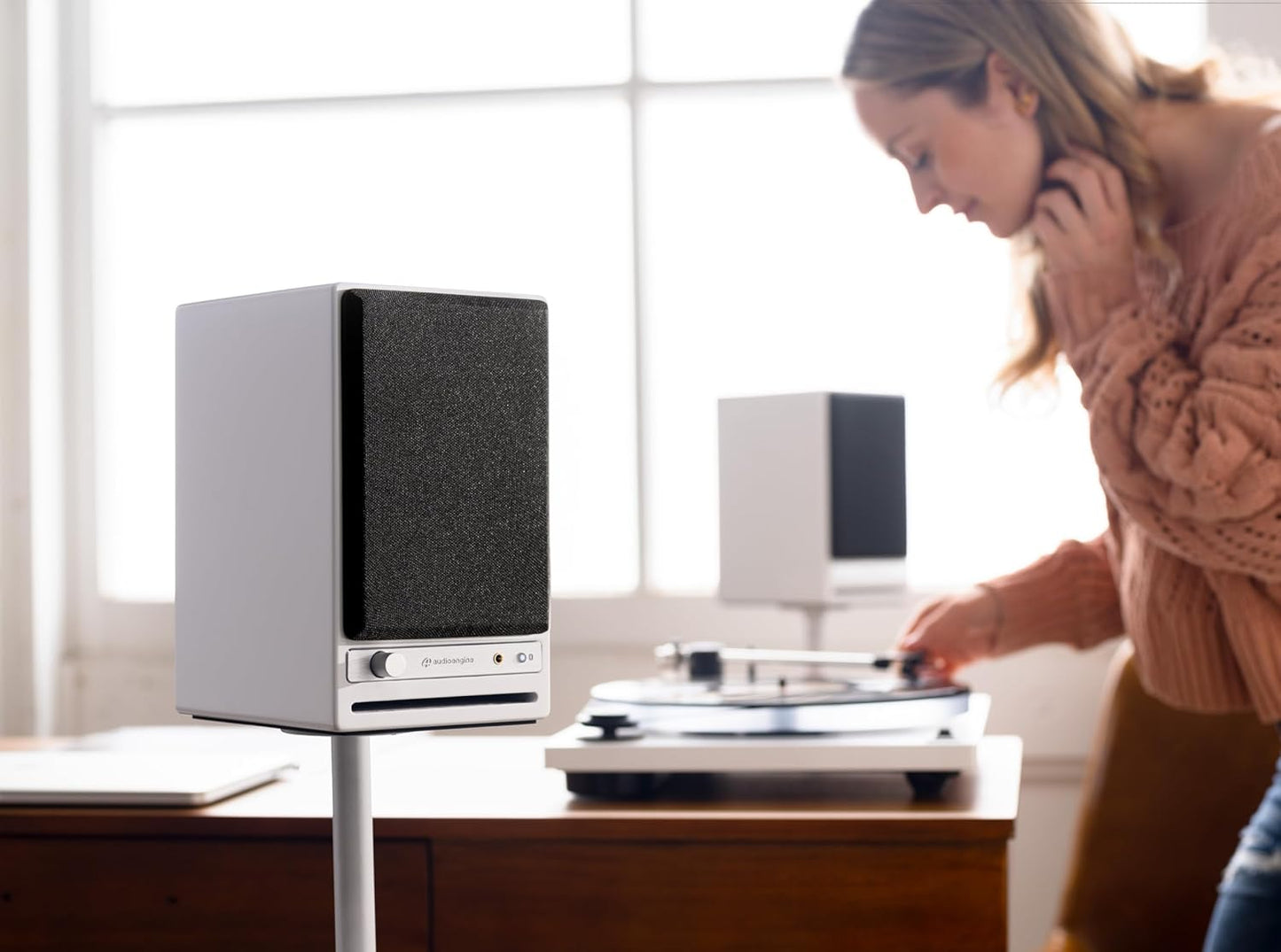 Audioengine HD4 Wireless Bluetooth Bookshelf Speakers - Home Theater, Desktop, Surround Sound, Music, Movies and Gaming - Bluetooth Adaptive aptX 5.3