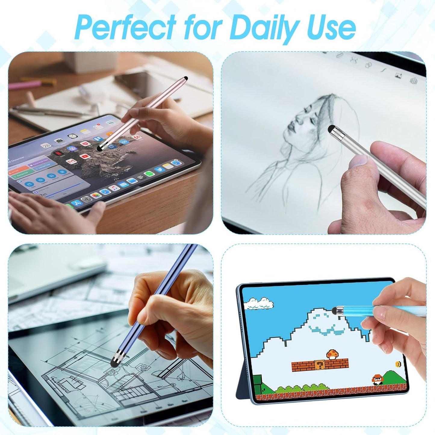 30PCS Stylus Tips Replacement Tips Only, 0.6cm/0.23in Black Silicone Tips for Stylus Pens High Sensitivity Stylu Tips,No Scratches, Universal Stylus Ends