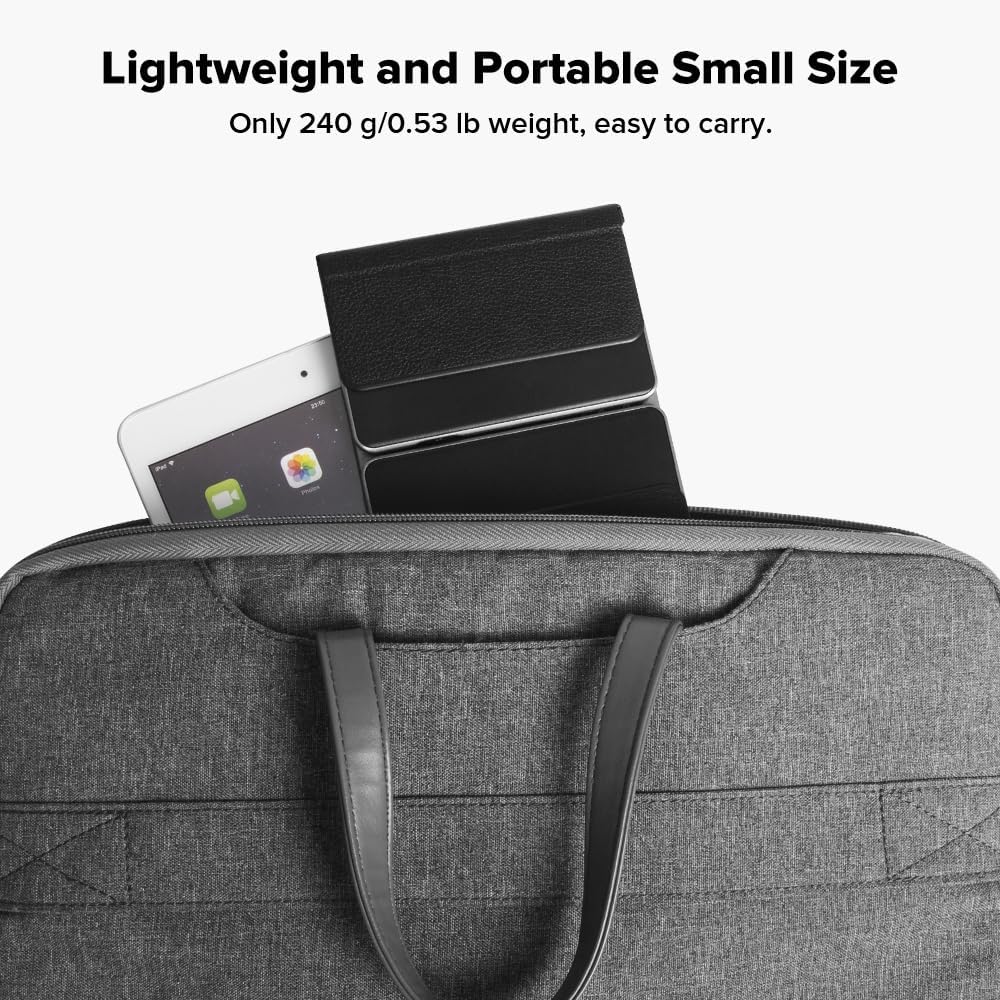 DeLUX Foldable Keyboard with Touchpad and Numeric Keypad, 2.4G Wireless and Bluetooth, Rechargeable Portable Travel Folding Keyboard with PU Leather, for iOS Android Windows Tablet (KF18)