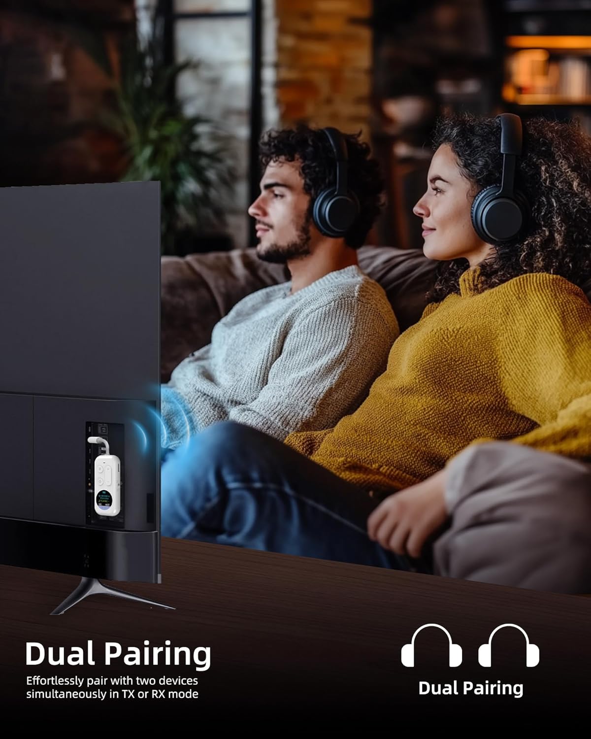 Bluetooth Wireless Audio Transmitter/Receiver, 20+ Hours Playtime,Supports 2 AirPods Headphones, Audio Adapter with Screen for Airplane, Marine, Travel, Speaker