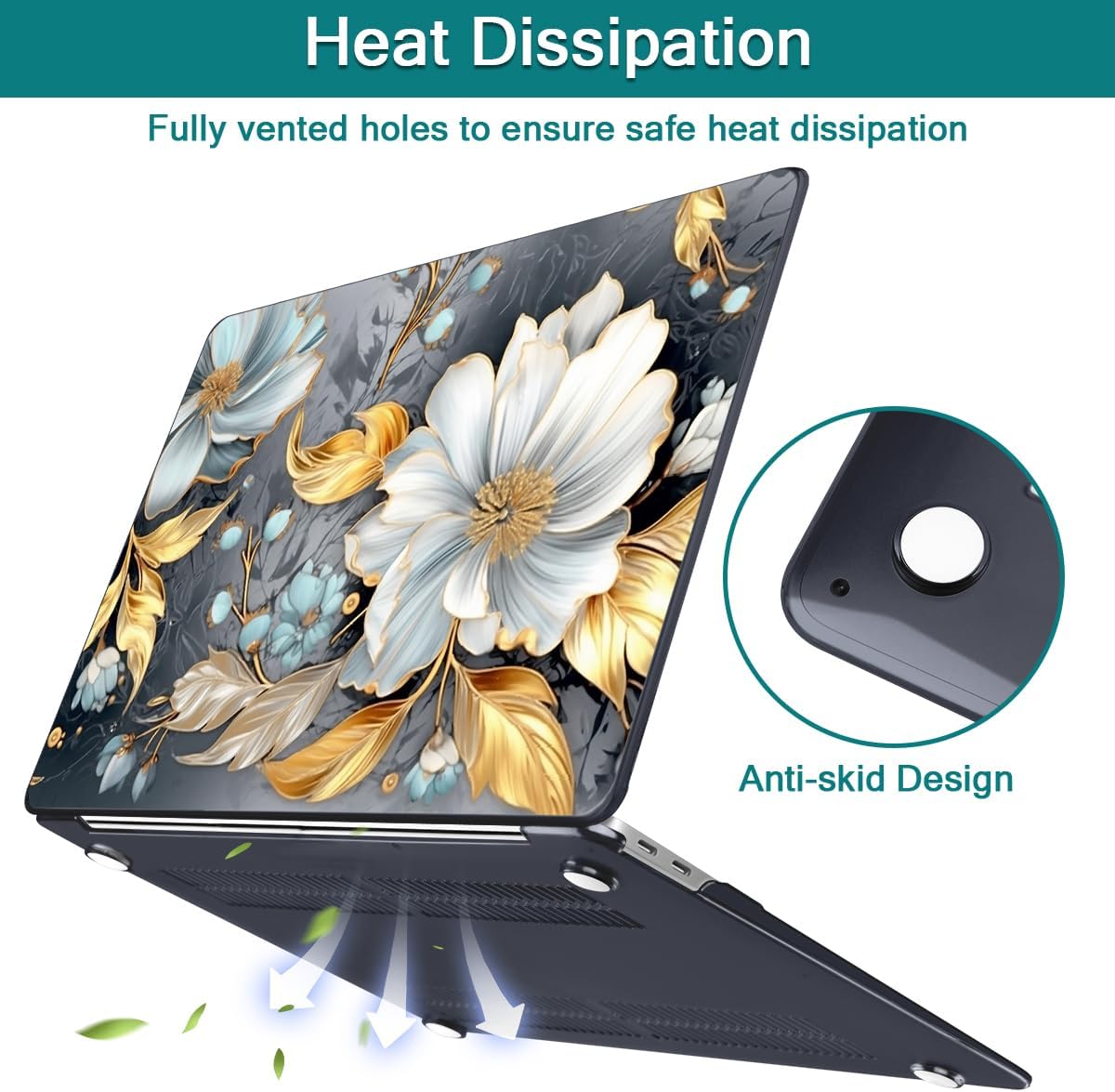 Teryeefi Pattern Hard Case Compatible with MacBook Air 13 inch Case 2021-2018 M1 A2337 A2179 A1932 with Retina Display, Plastic Hard Shell + Keyboard Cover + Screen Protector, W-Modern Abstract Art