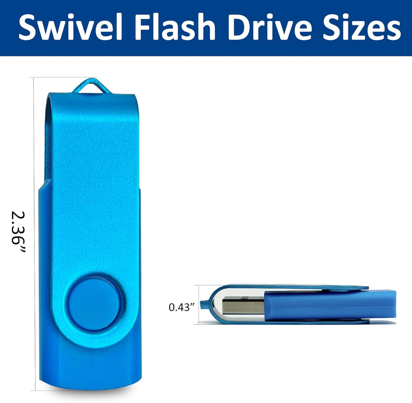 8GB Flash Drives 10 Pack Nicepicten 8 GB USB 2.0 Flash Drive Swivel Thumb Drive 8GB Memory Stick Zip Jump Drives Pendrive for Data Backup (Blue)