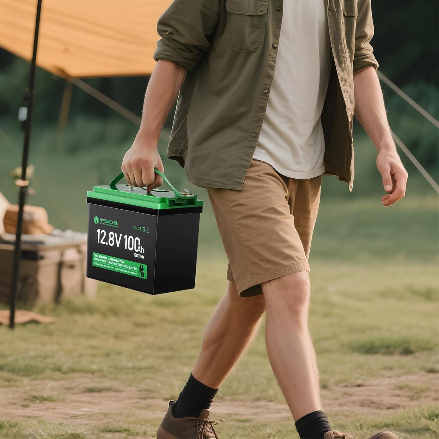 12V 100Ah LiFePO4 Lithium Battery, Mini Deep Cycle Rechargeable LiFePO4 Battery, Max.15000 Cycles Built in 100A BMS for RV, Trolling Motor, Camping, Marine, Solar, Home Energy Storage(1 Pack)